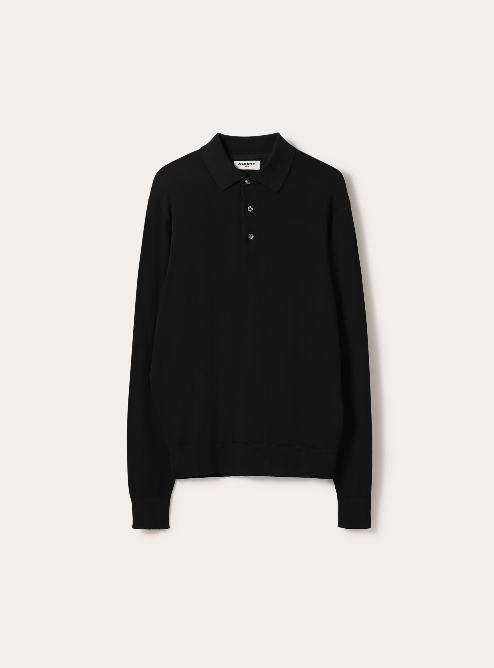 Lang&auml;rmliges Polohemd aus Baumwolle, BK1 BLACK