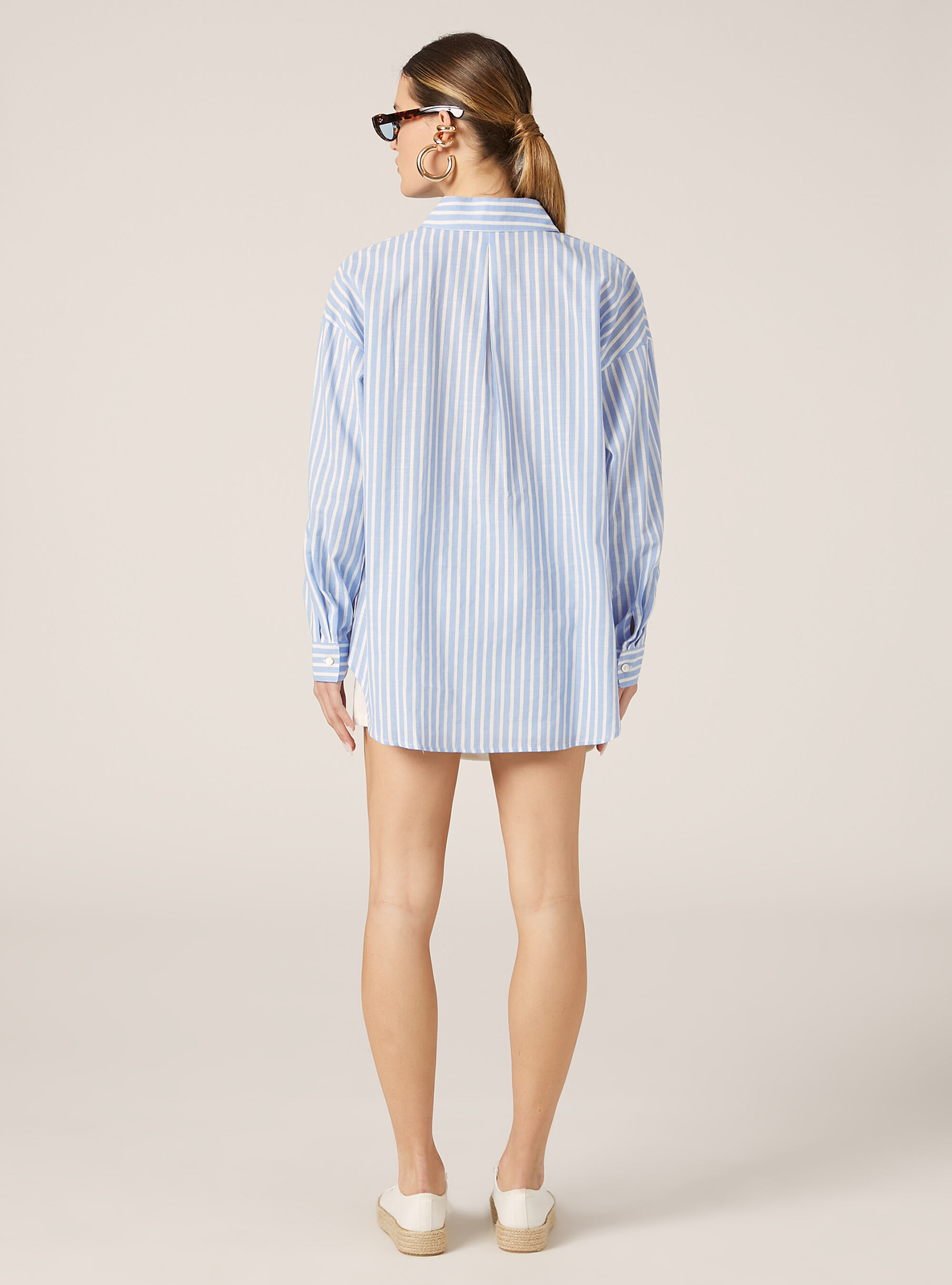 Camisa oversize con bolsillo, MULTICOLORE