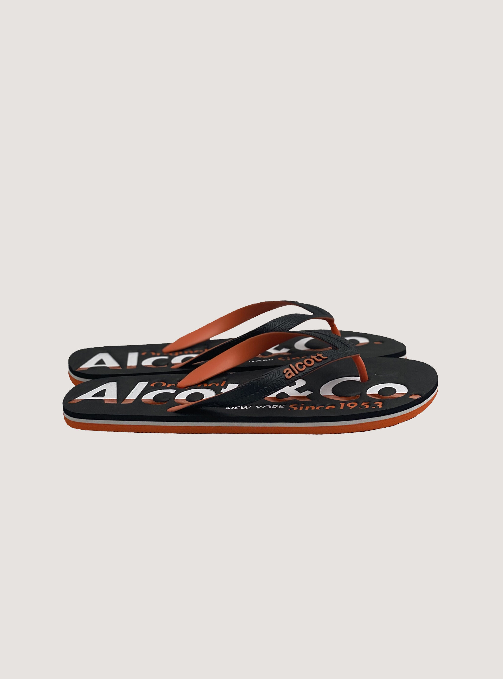 Flip-flops with logo, C101 BLACK