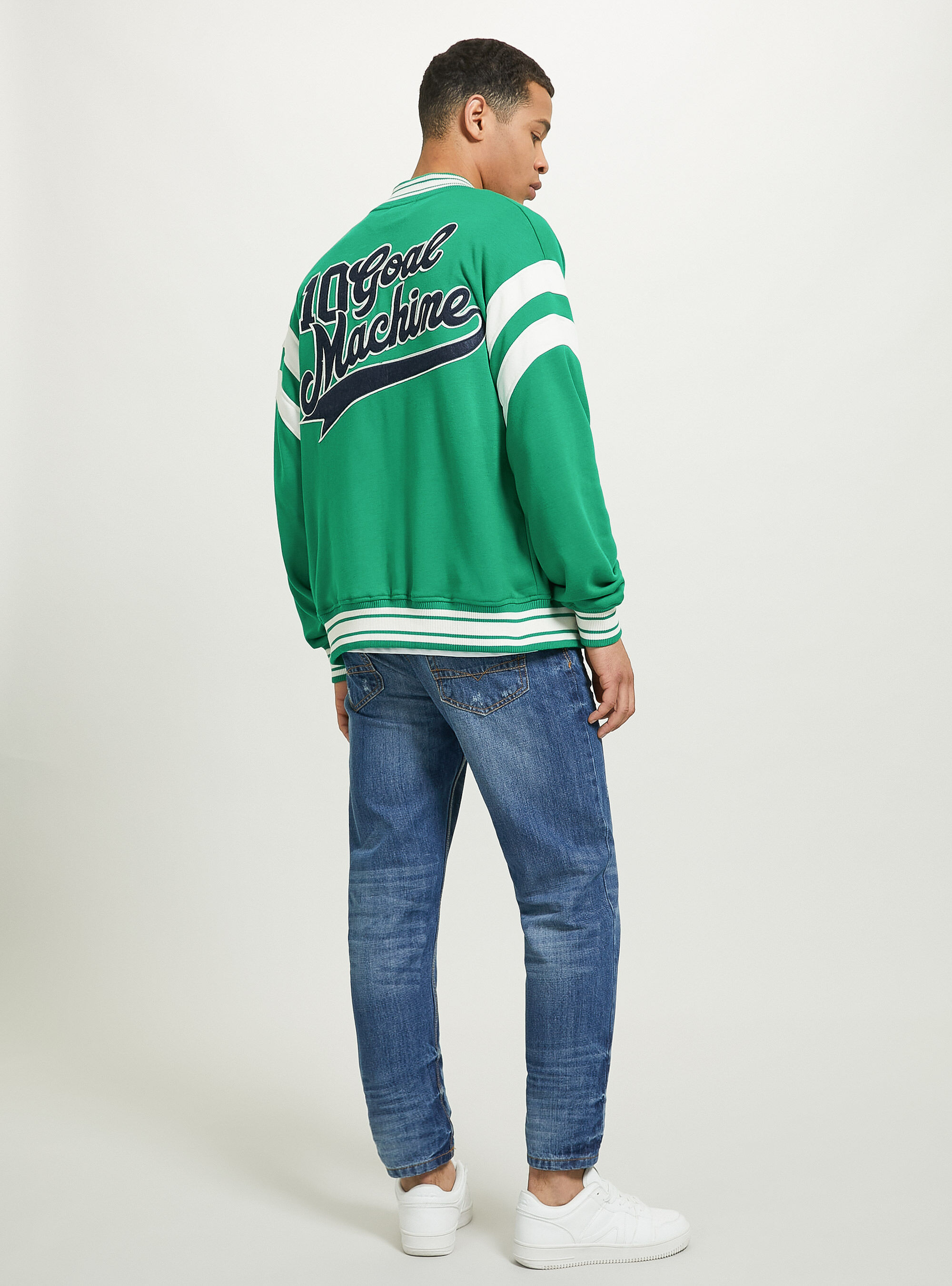 College Bomber Jacket with print, GN2 GREEN MEDIUM