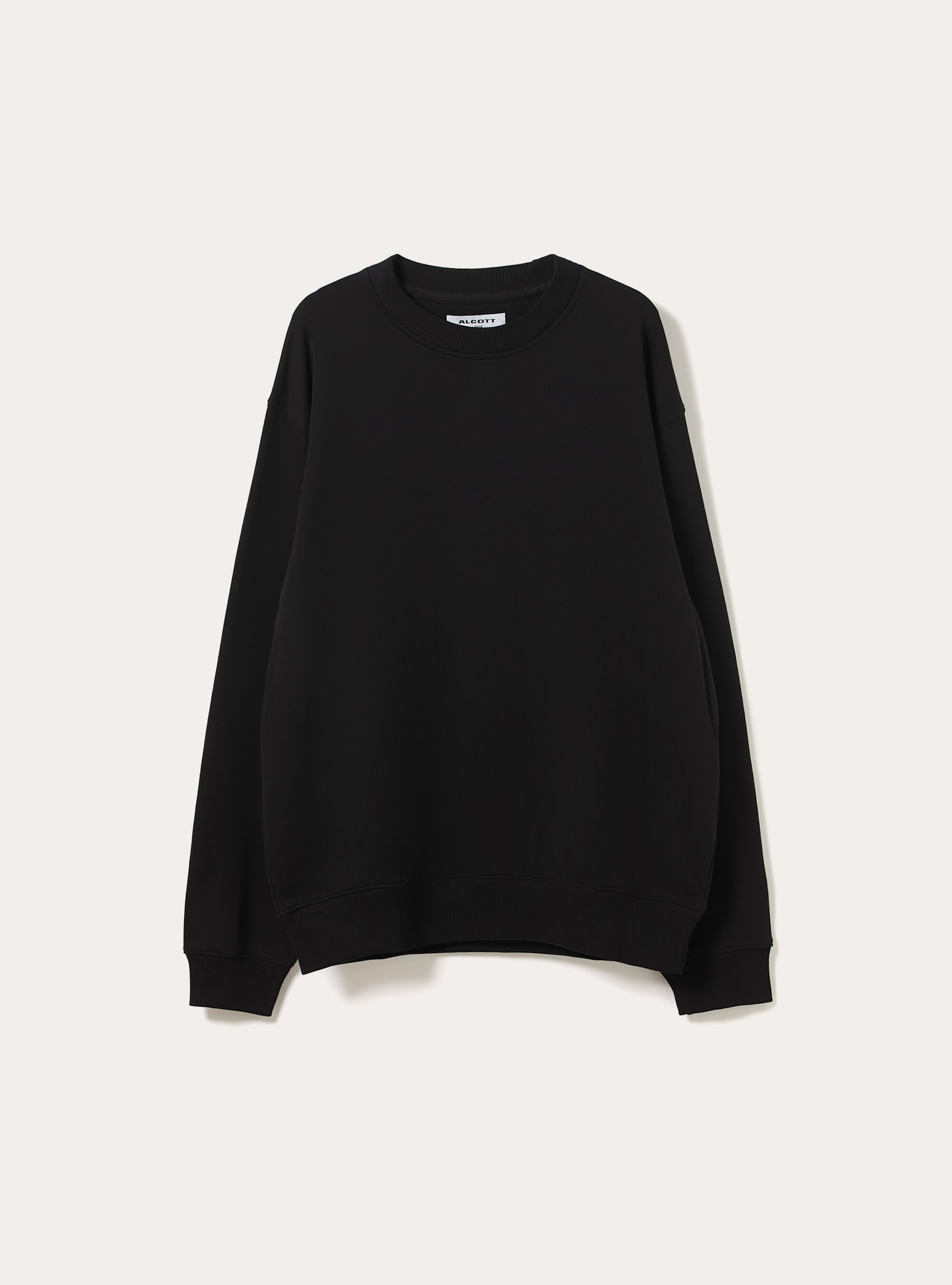 Sweat-shirt coupe boxy &agrave; col rond, BK1 BLACK