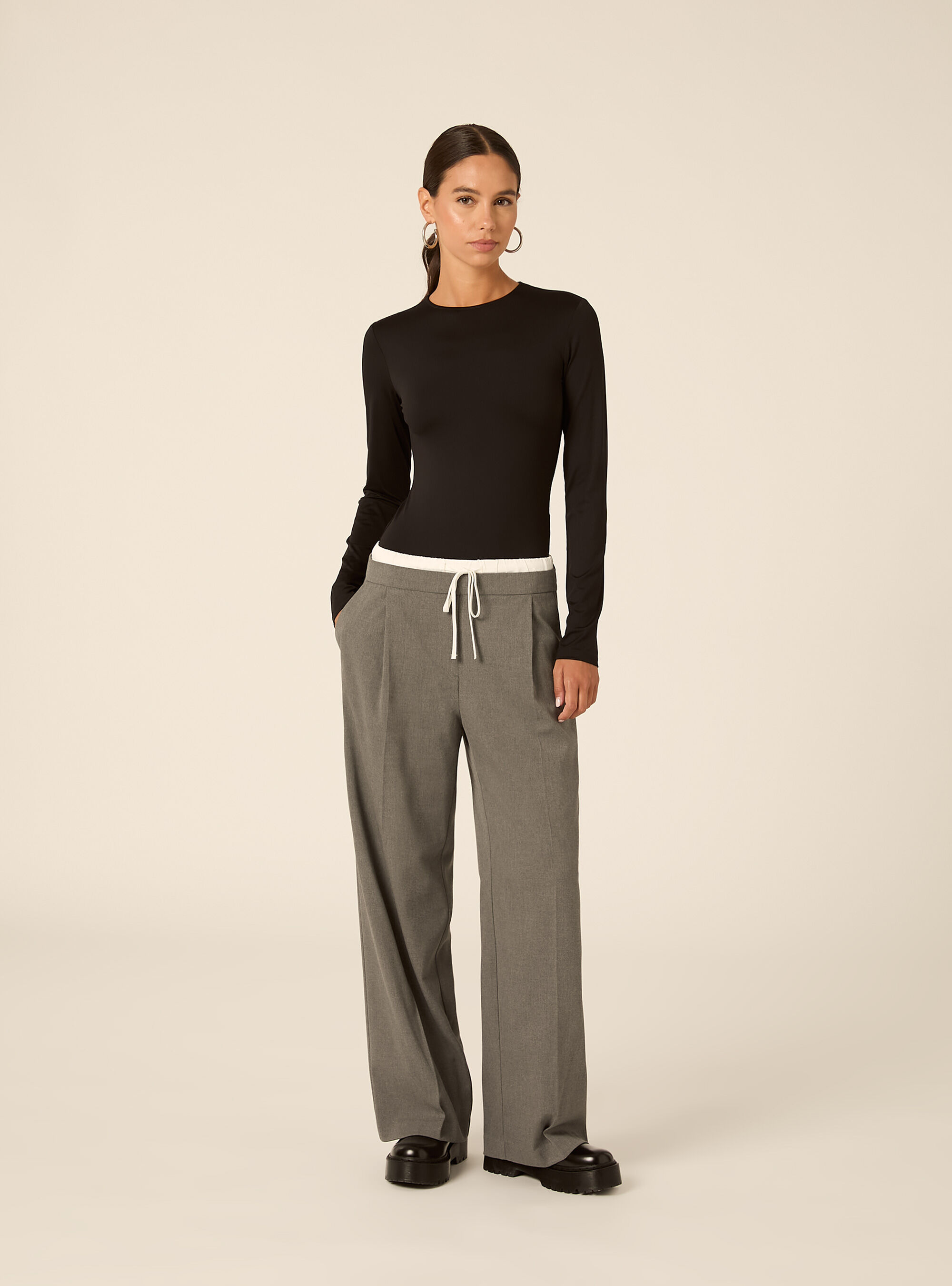 Body girocollo maniche lunghe
