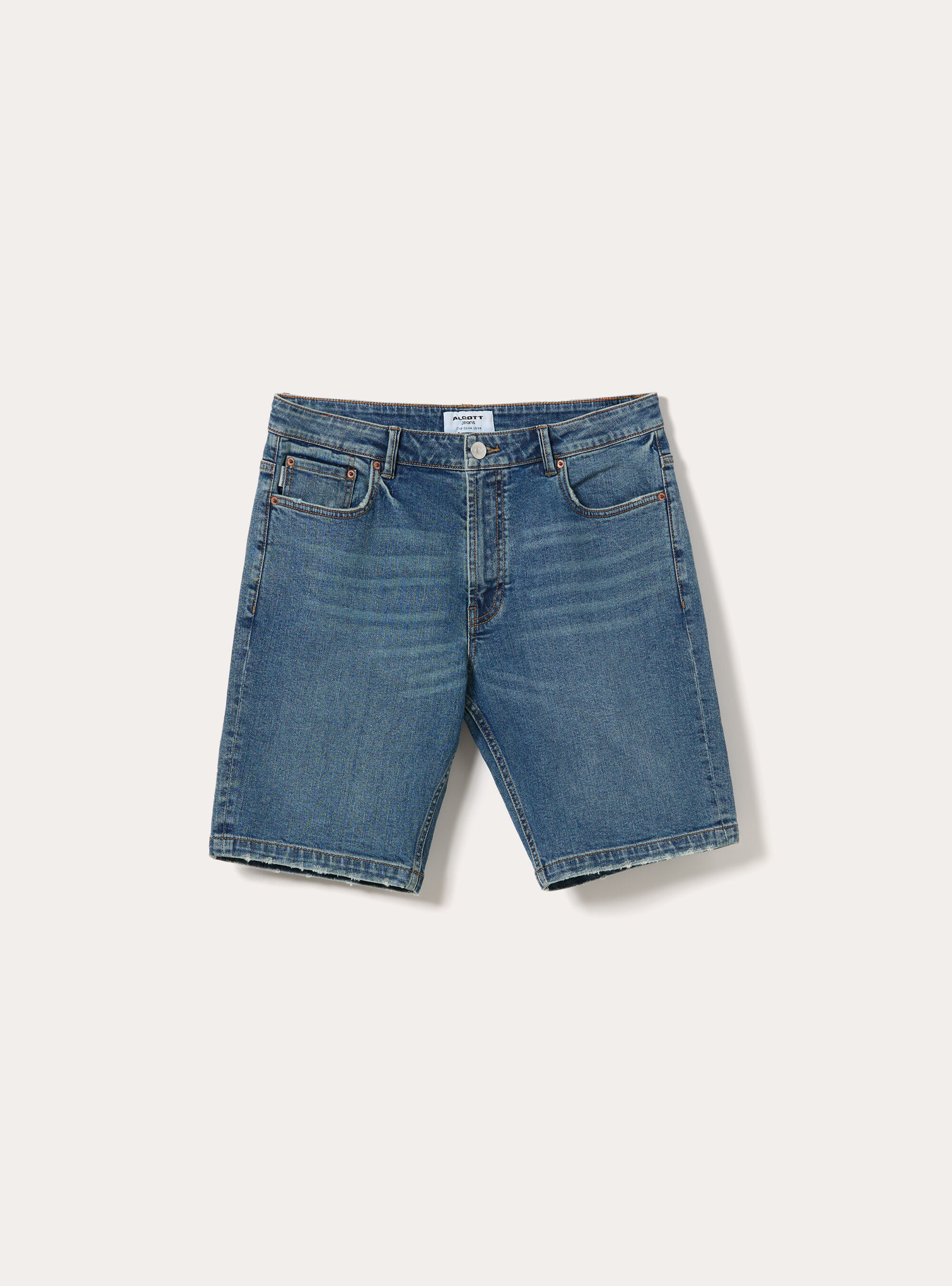 Jeans bermuda slim, D002 MEDIUM DARK BLUE