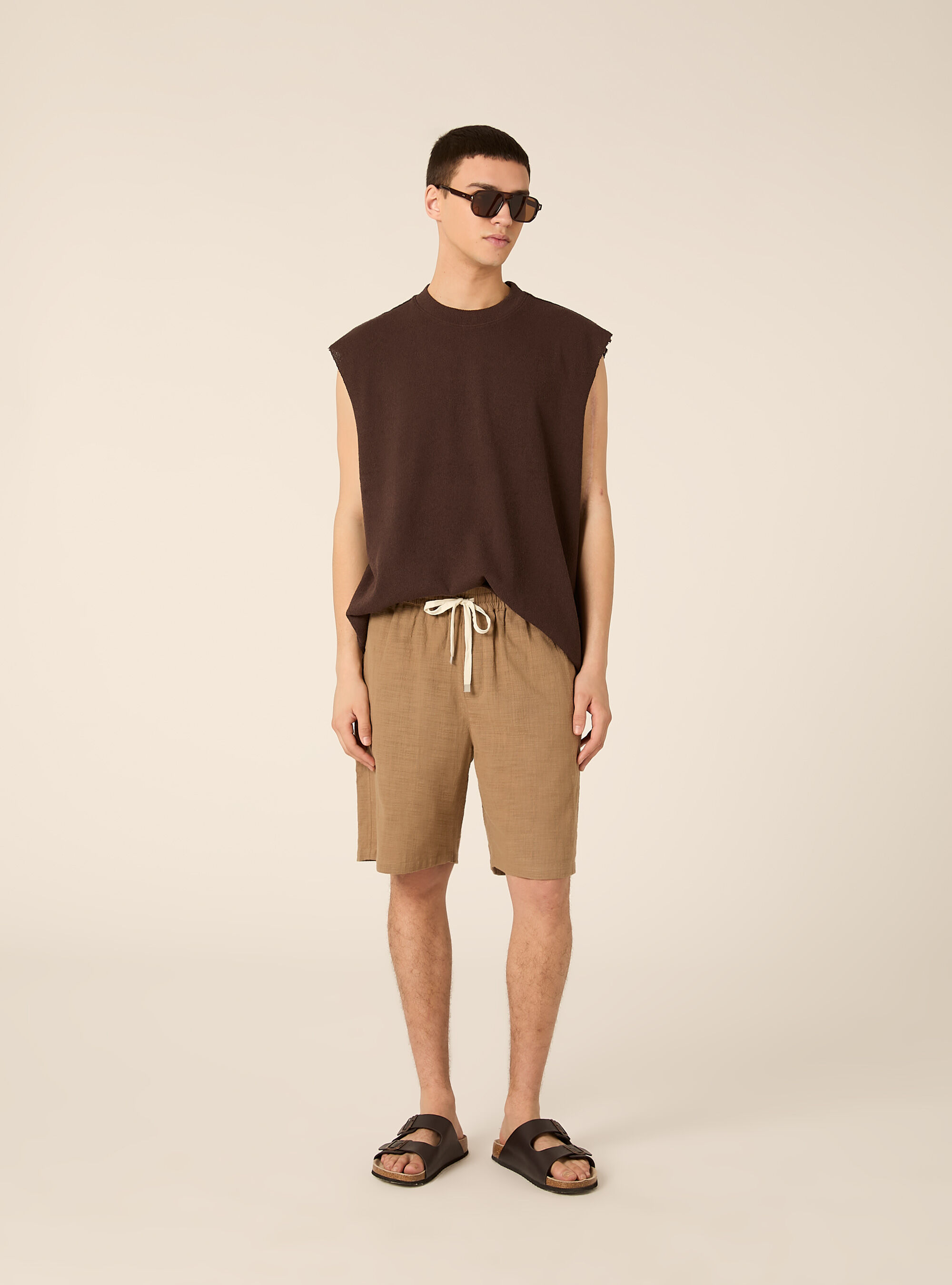 Bermuda in cotone con laccio in vita