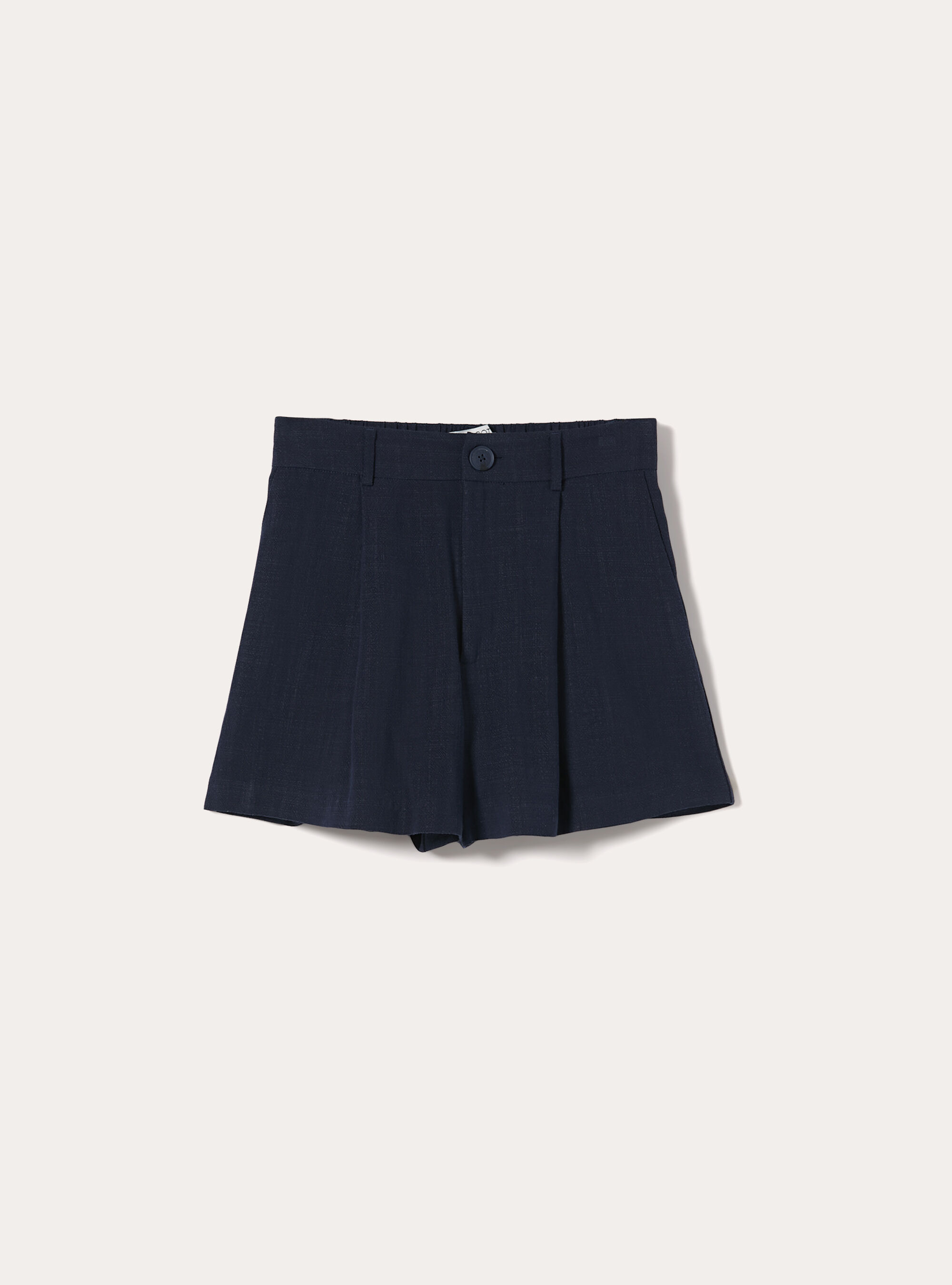 Tailored Linen-Blend Shorts, NA2 NAVY MEDIUM