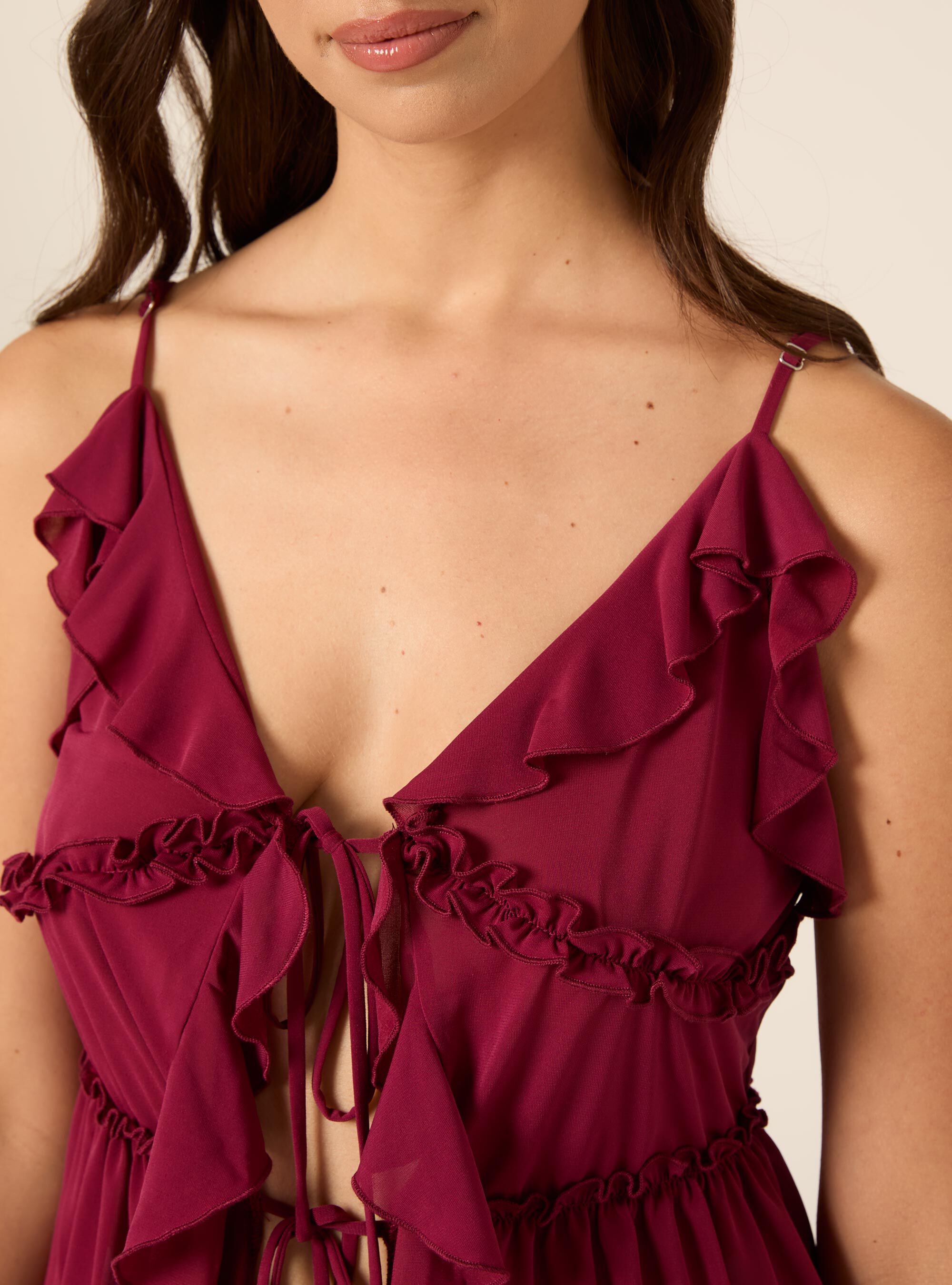 Top con spalline e volant, PK3 PINK LIGHT