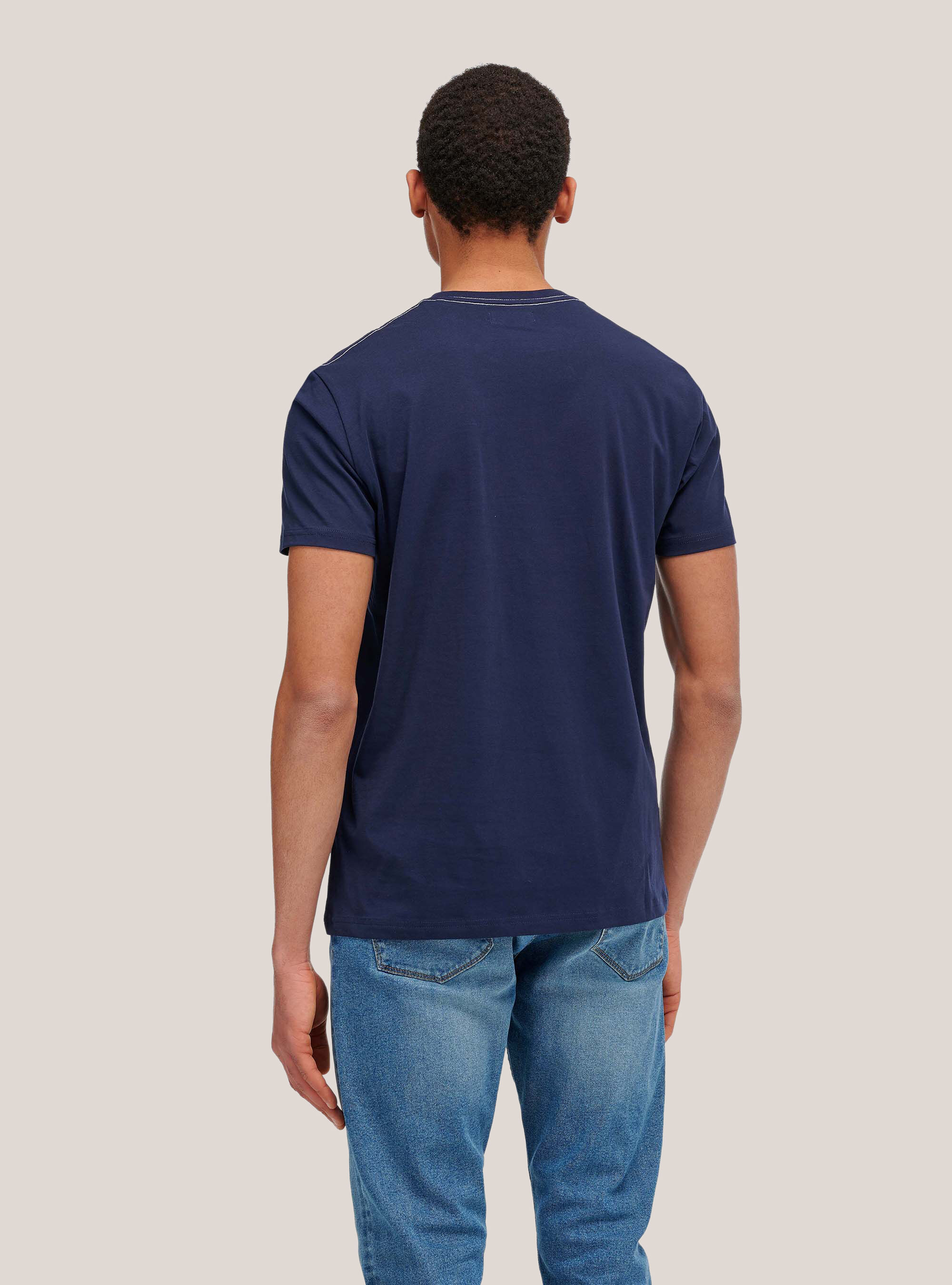 T-shirt with Alcott logo, C0217 BLUE