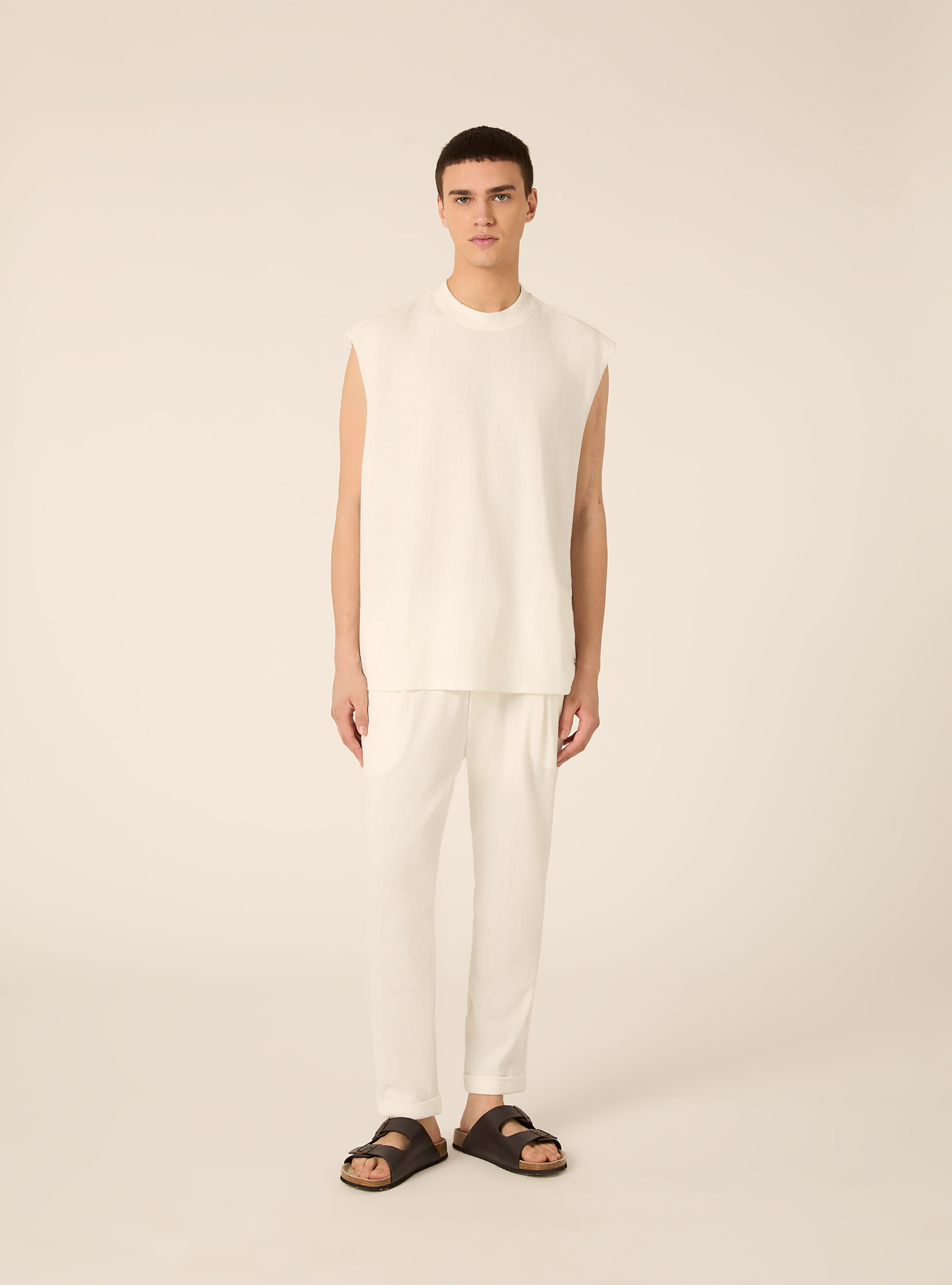 Canotta boxy fit  in jersey texture