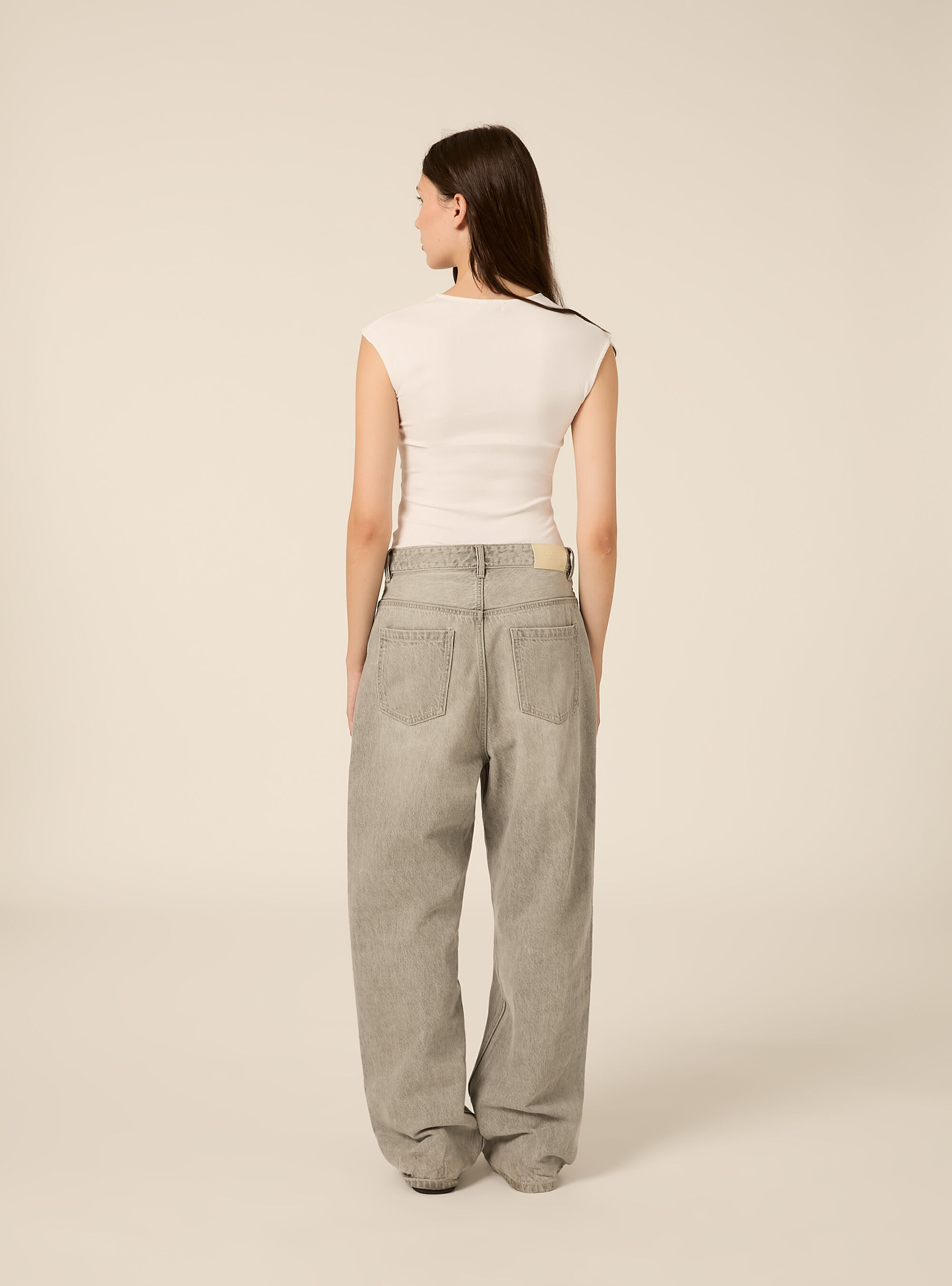 Jeans wide leg, D00G GREY