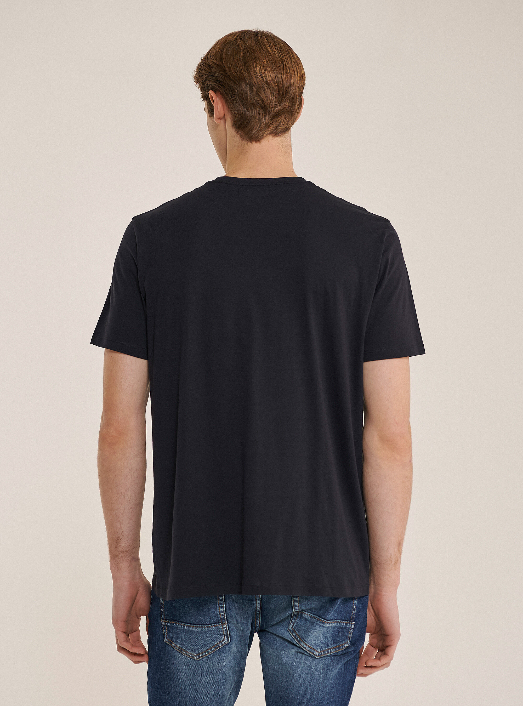Camiseta b&aacute;sica en algod&oacute;n Pima Superior, NA1 NAVY DARK