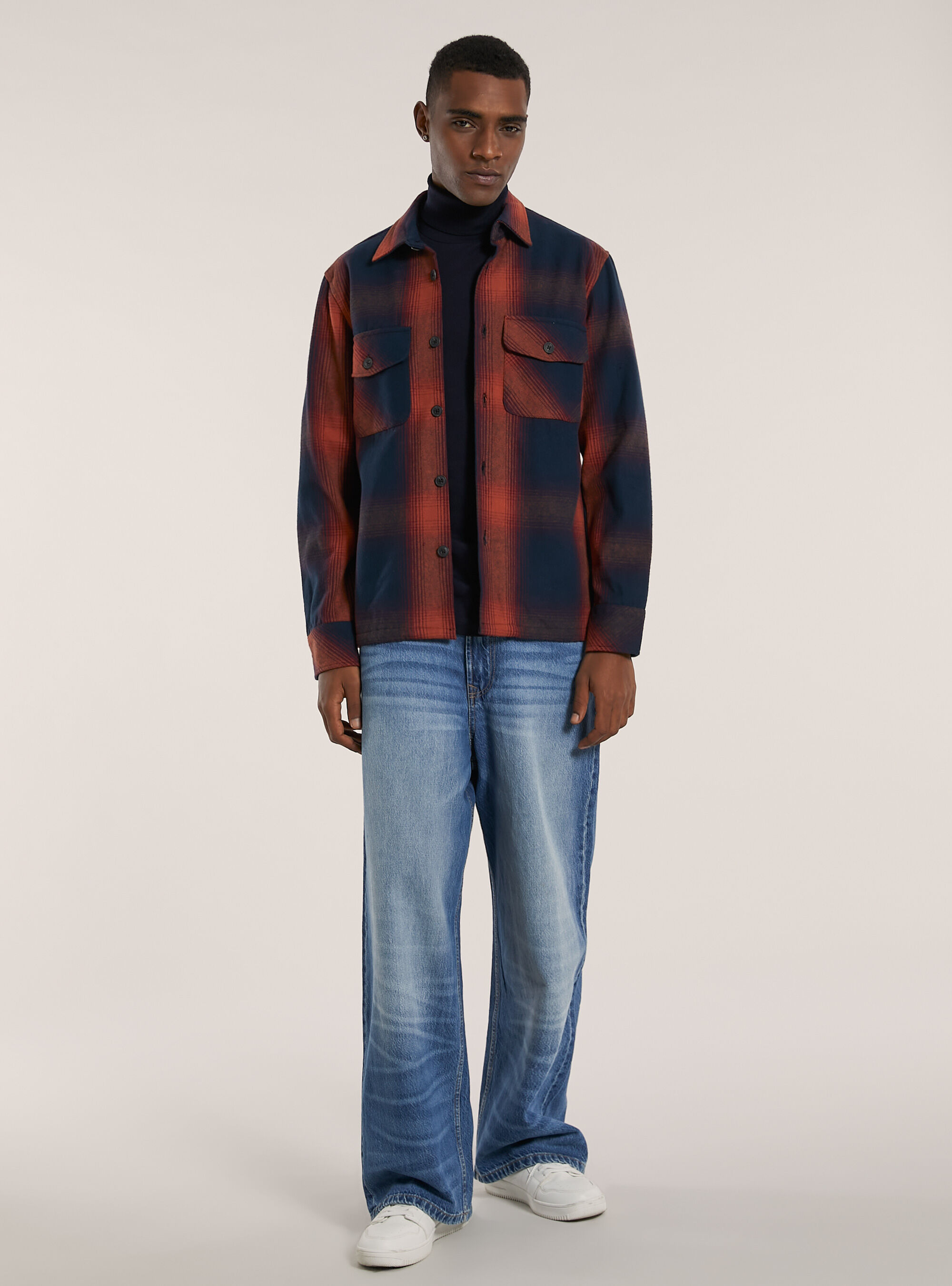 Giacca camicia a quadri, OR1 ORANGE DARK