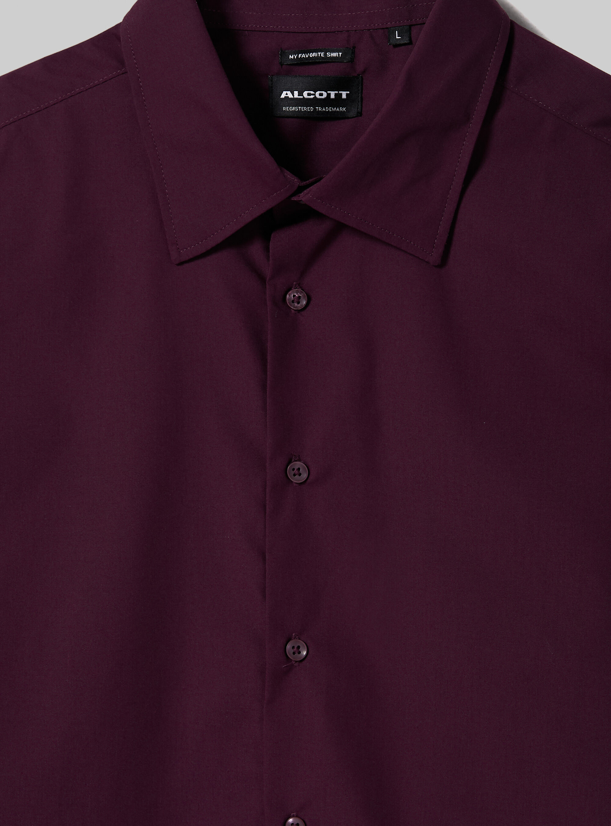 Camicia a manica lunga in tinta unita, VI1 VIOLET DARK