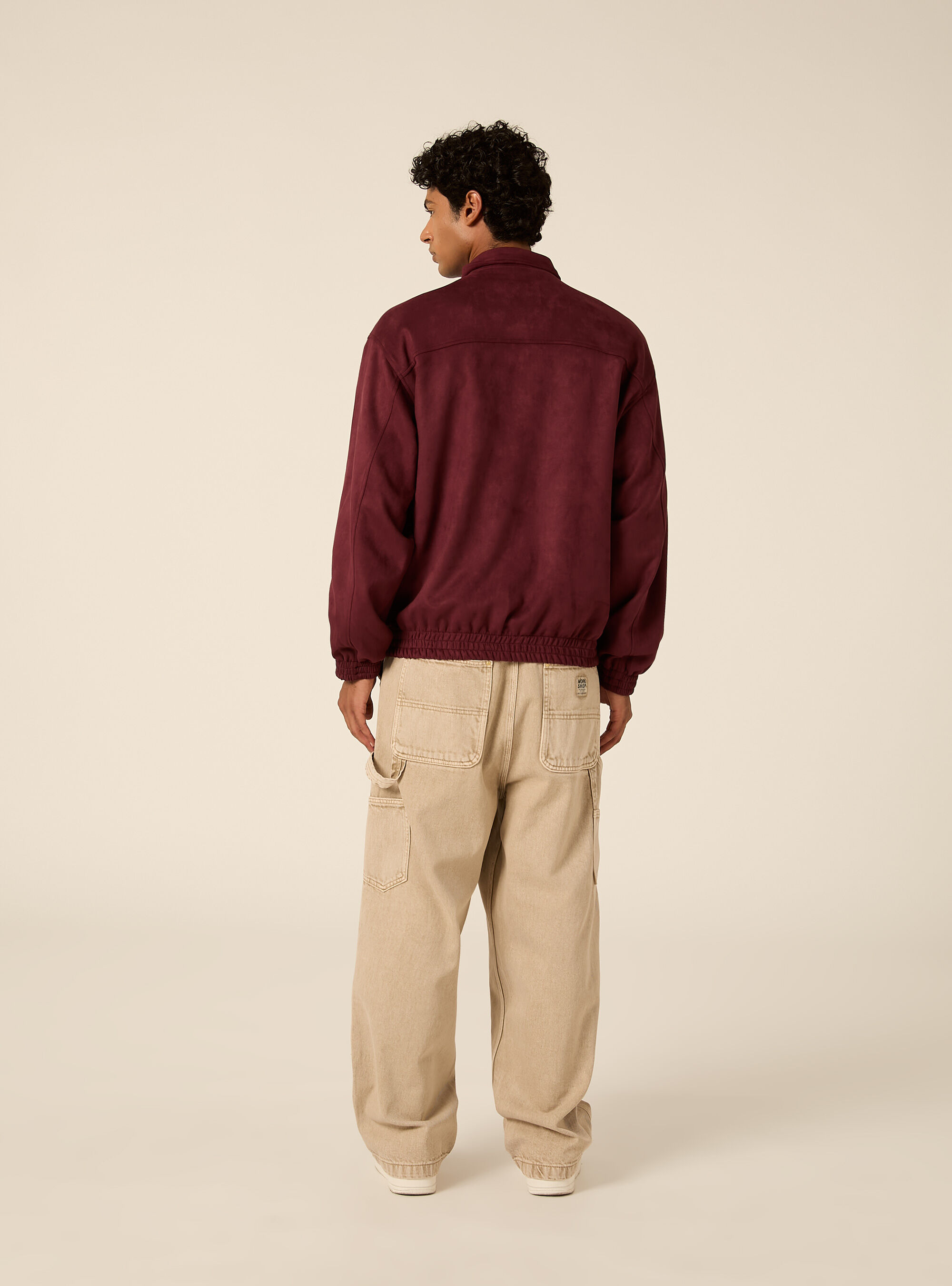 Bomber in simil suede con zip e chiusure frontali, BO2 BORDEAUX MEDIUM