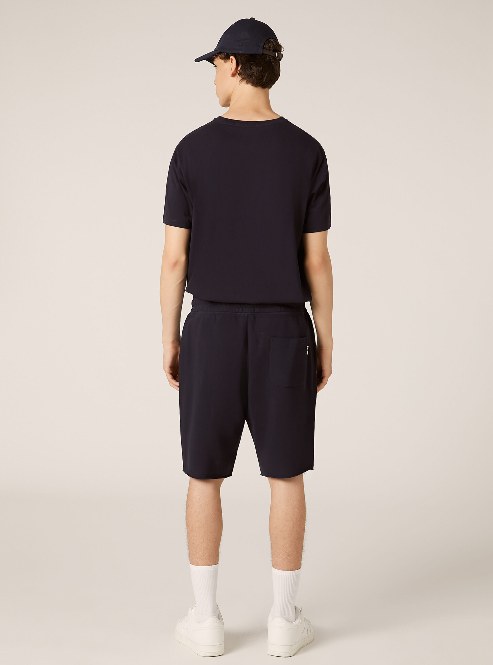 Cotton jogger bermuda shorts, NA1 NAVY DARK