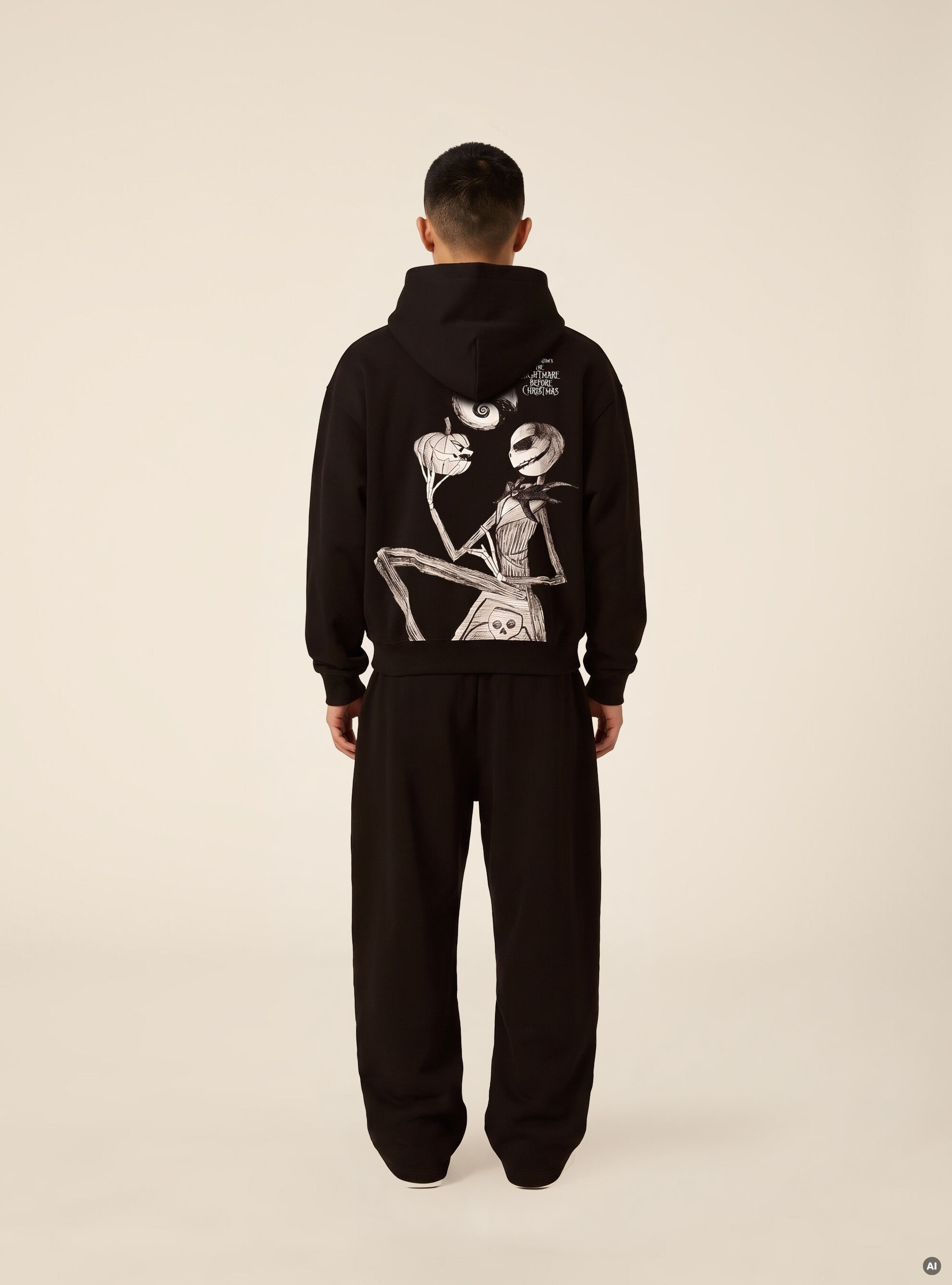 Zip-through hooded sweatshirt with Nightmare Before Christmas print / Alcott