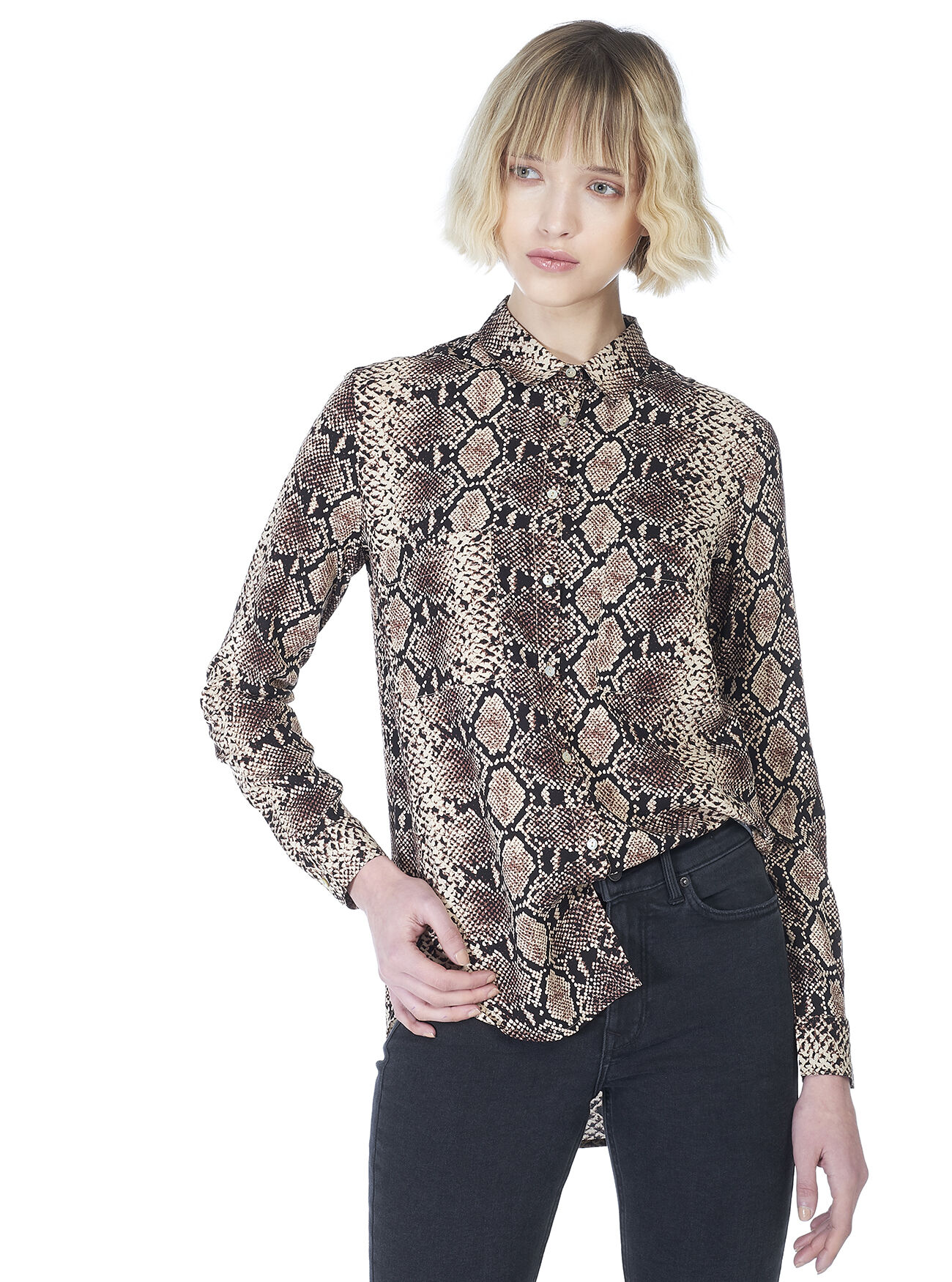 Camicia fit morbido stampa serpente