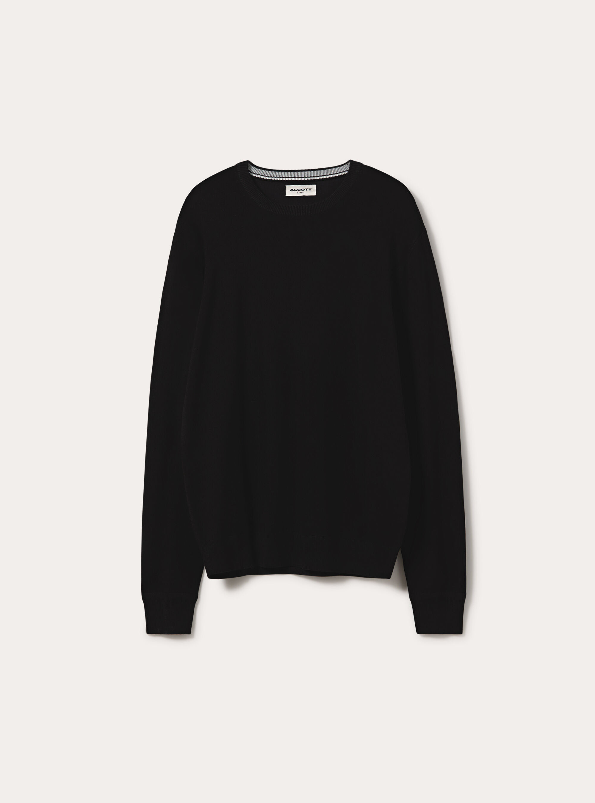 Pullover girocollo in viscosa, BK1 BLACK