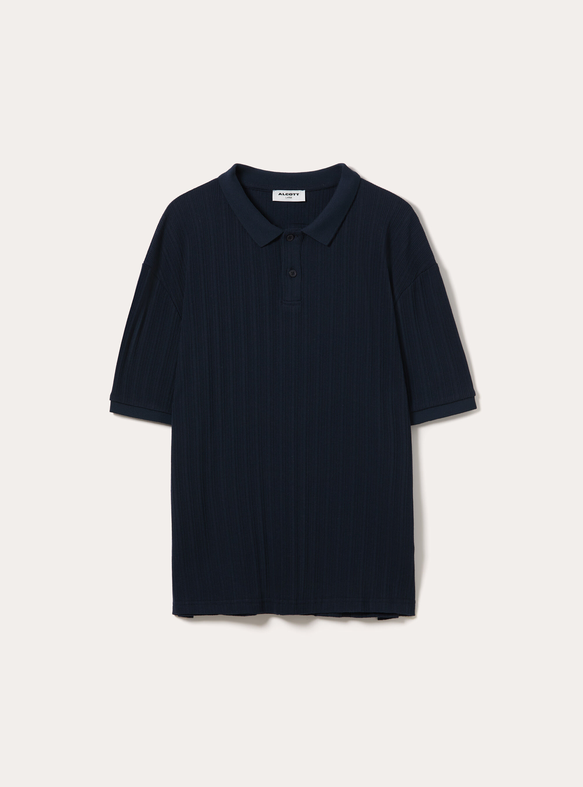 Polo en Jersey Structur&eacute; Coupe Regular Fit, NA1 NAVY DARK