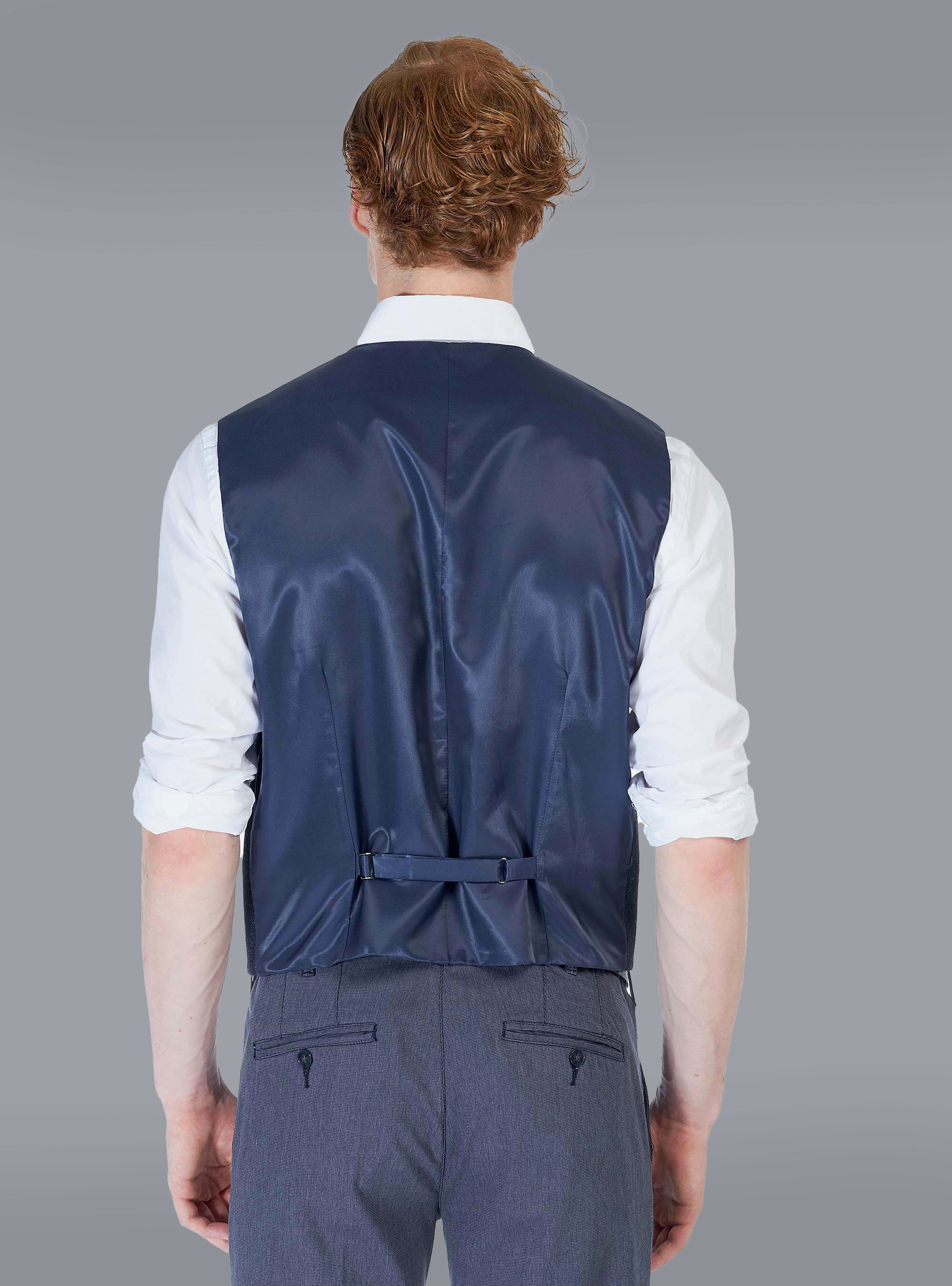 Gilet in tessuto boucle, BLU