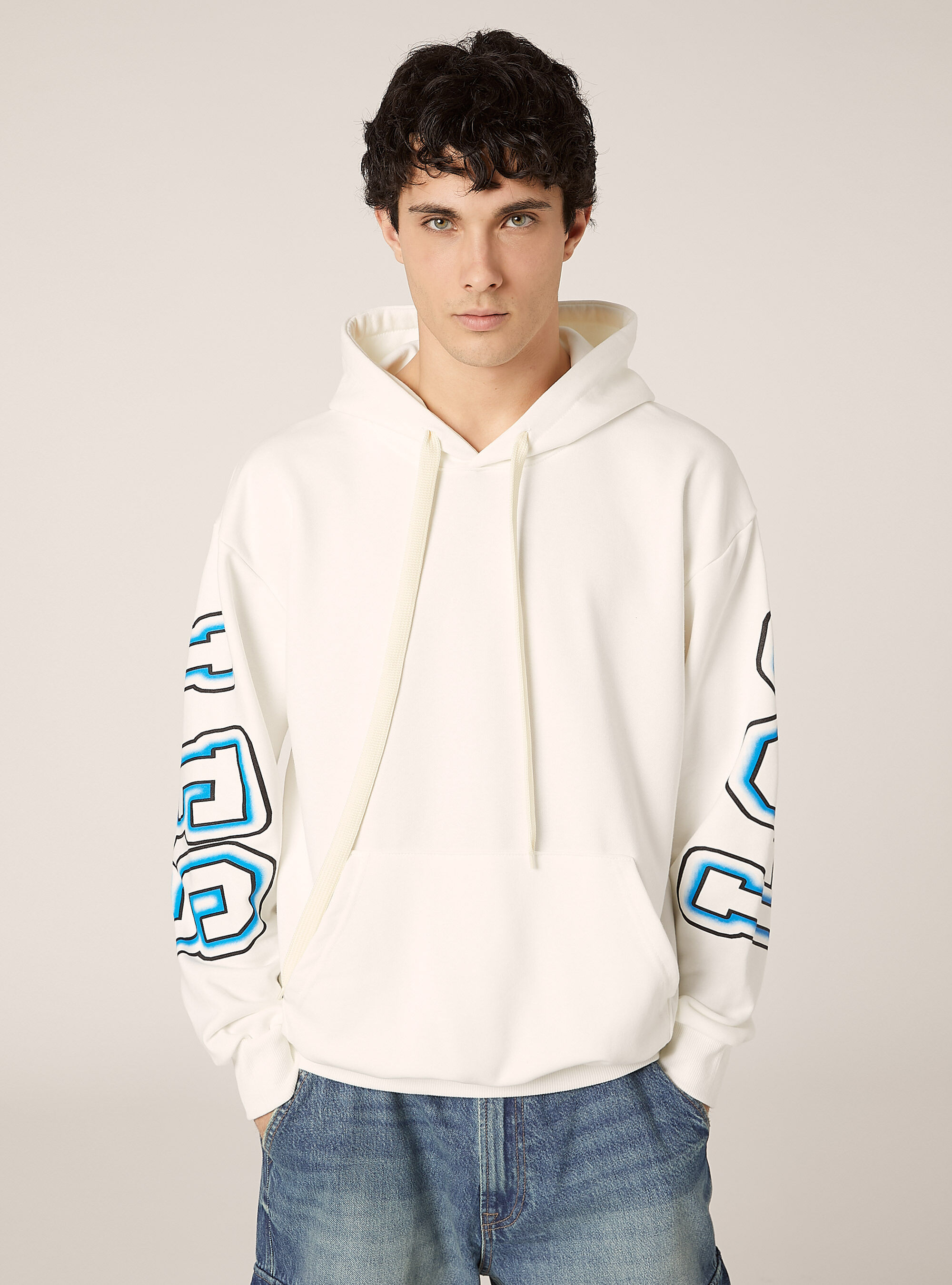 Sweat &agrave; capuche avec impression, WH2 WHITE