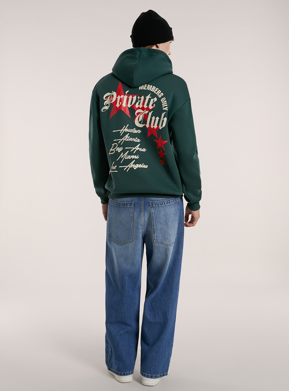 Felpa con cappuccio e stampa private club1