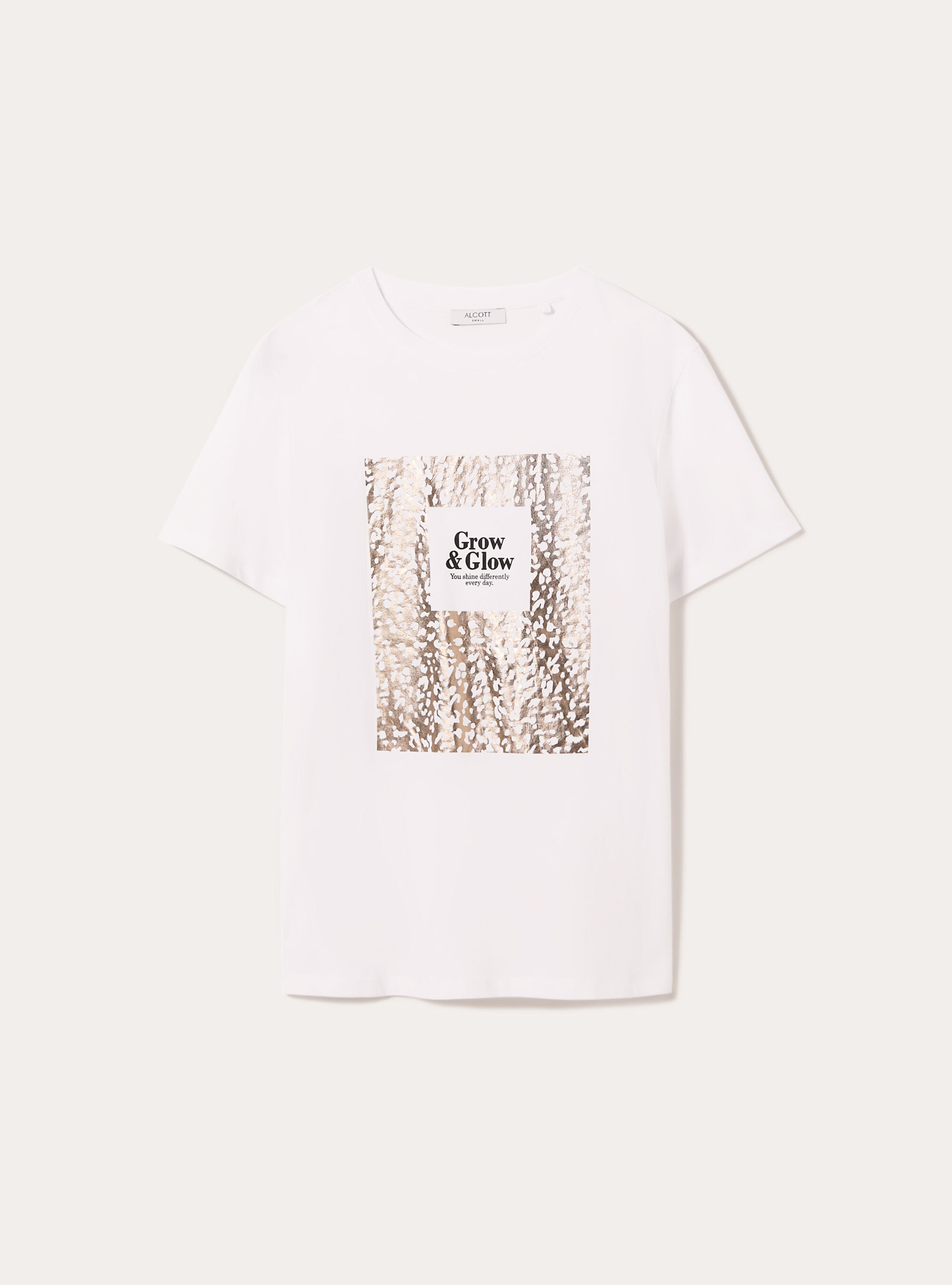 Camiseta con estampado met&aacute;lico, WH3 WHITE
