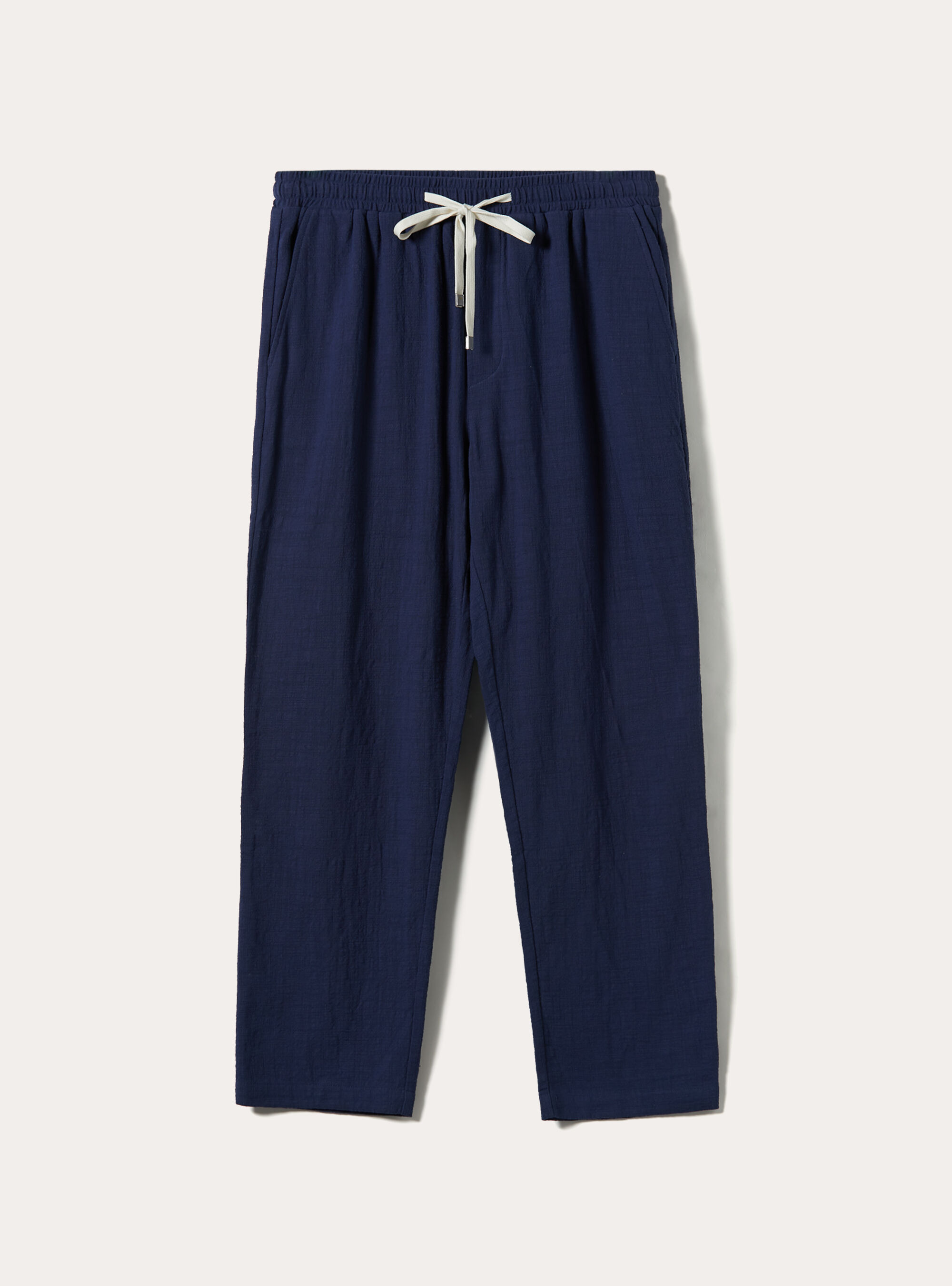 Pantaloni in cotone con laccio in vita, NA2 NAVY MEDIUM