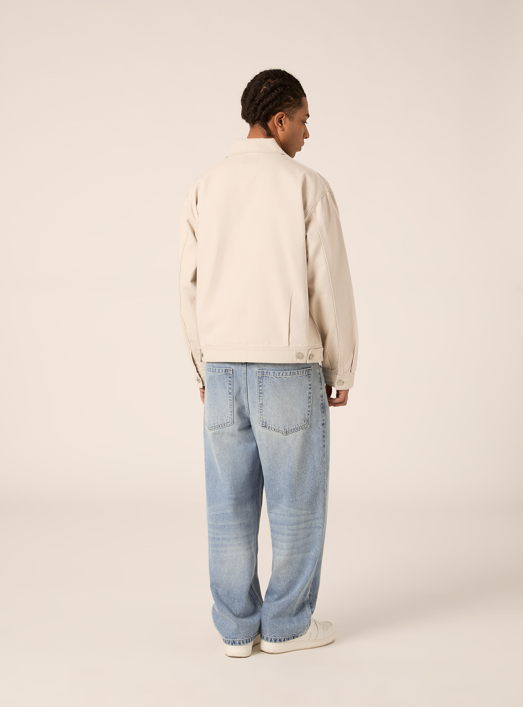 Chaqueta de lona con cuello, BG3 BEIGE LIGHT