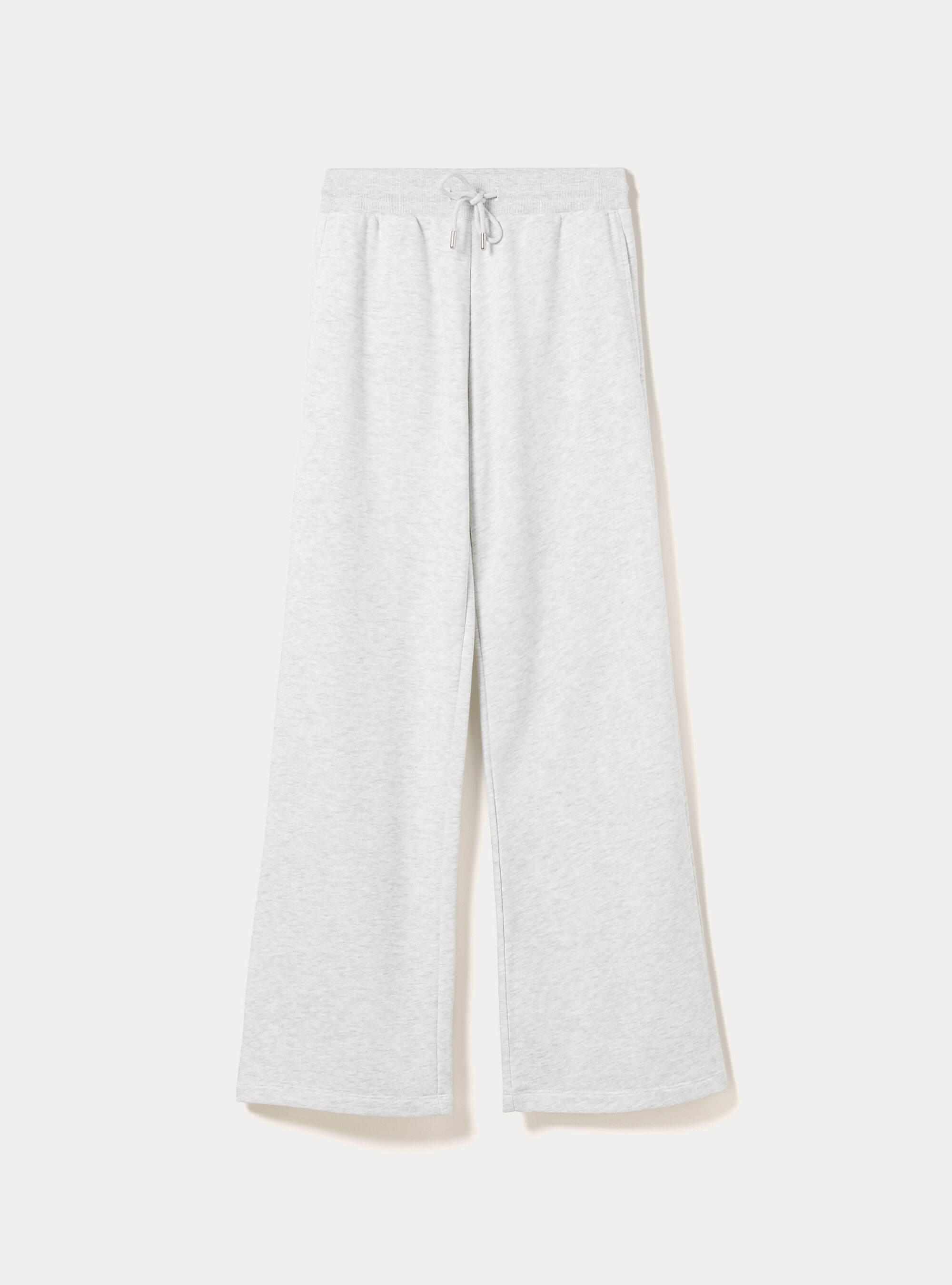 Jogginghose mit weitem Bein aus Sweatshirtstoff, MGY3 GREY MEL LIGHT