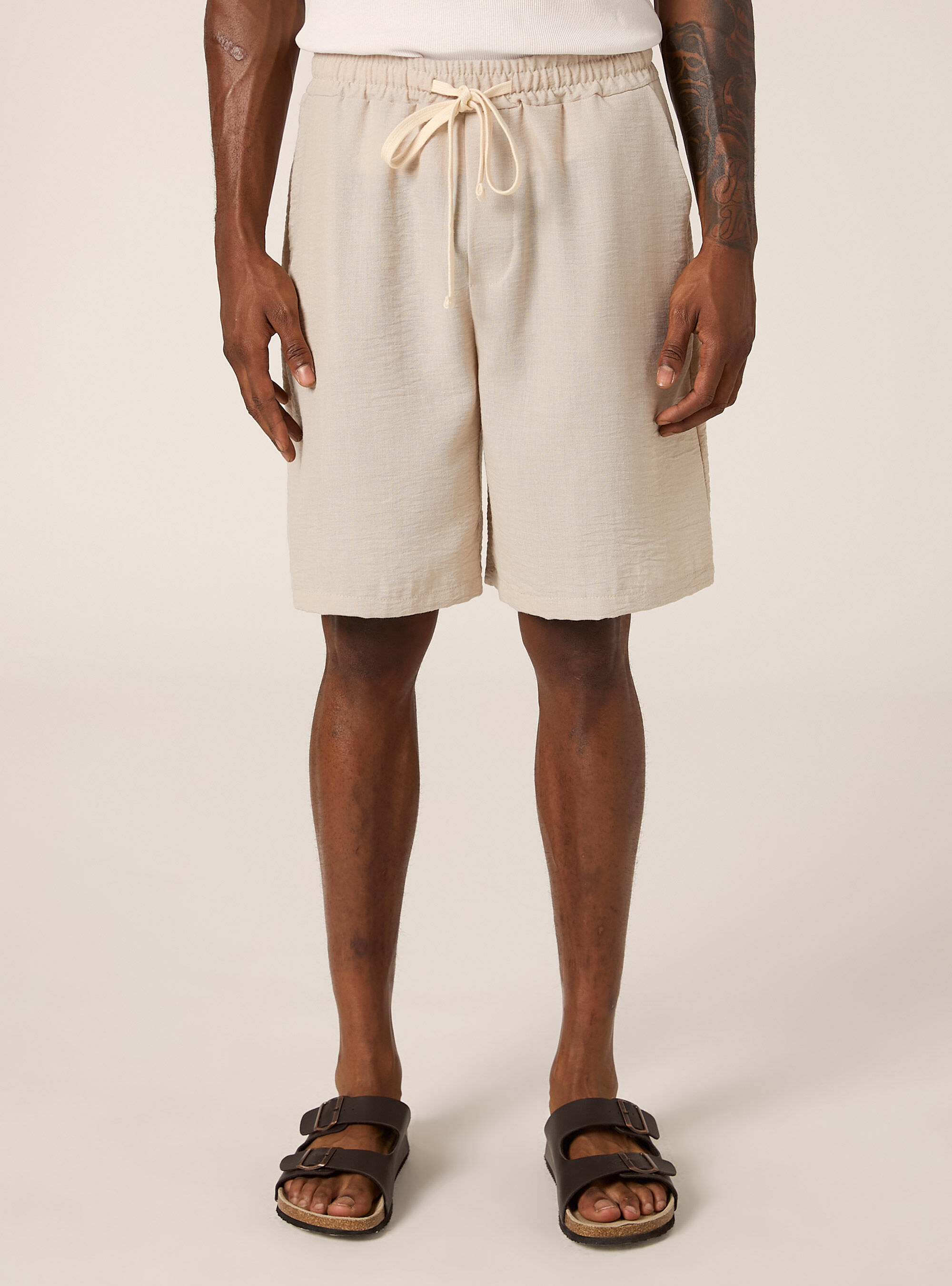 Pantaloncini Uomo Estate - Bermuda Corti In Cotone Con Elastico E Tasche, Leggeri E Comodi - Foto 2