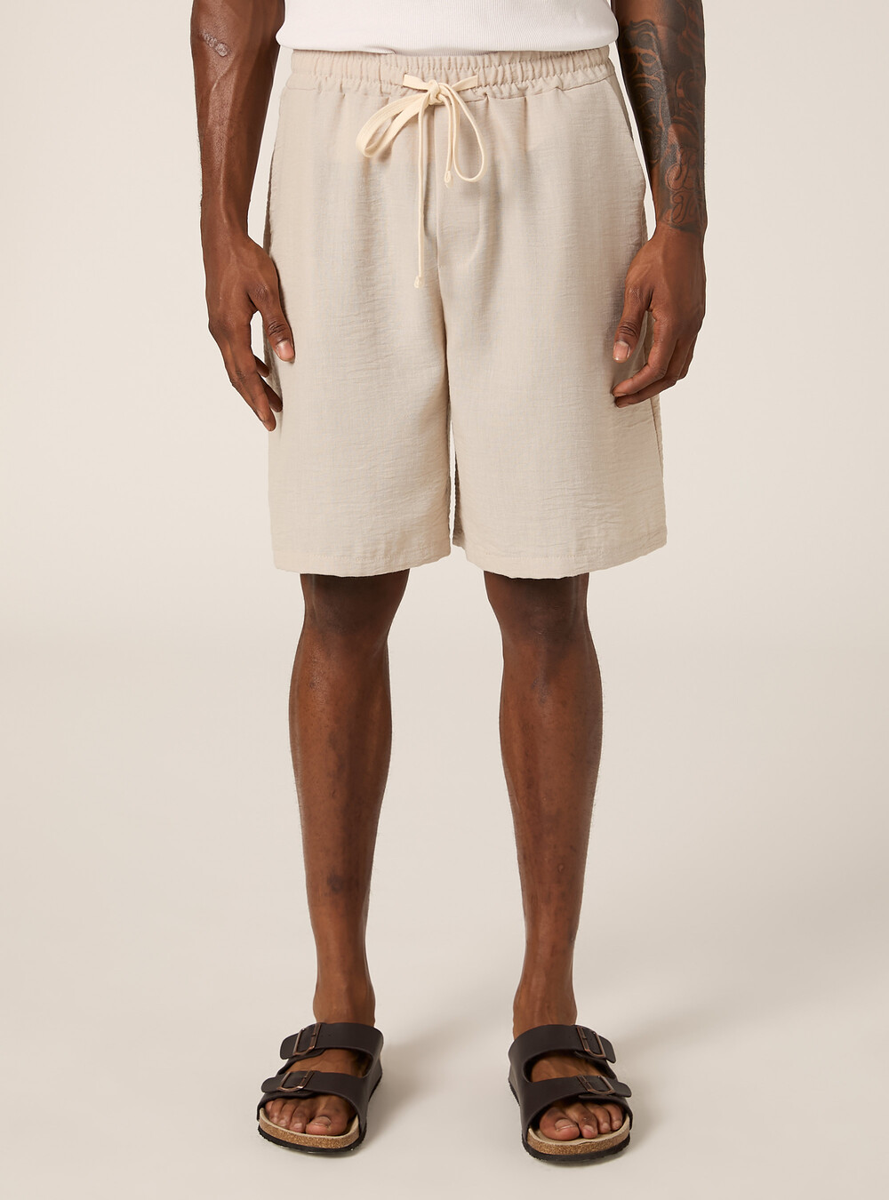 Pantaloncini Uomo Estate - Bermuda Corti In Cotone Con Elastico E Tasche, Leggeri E Comodi - Foto 2