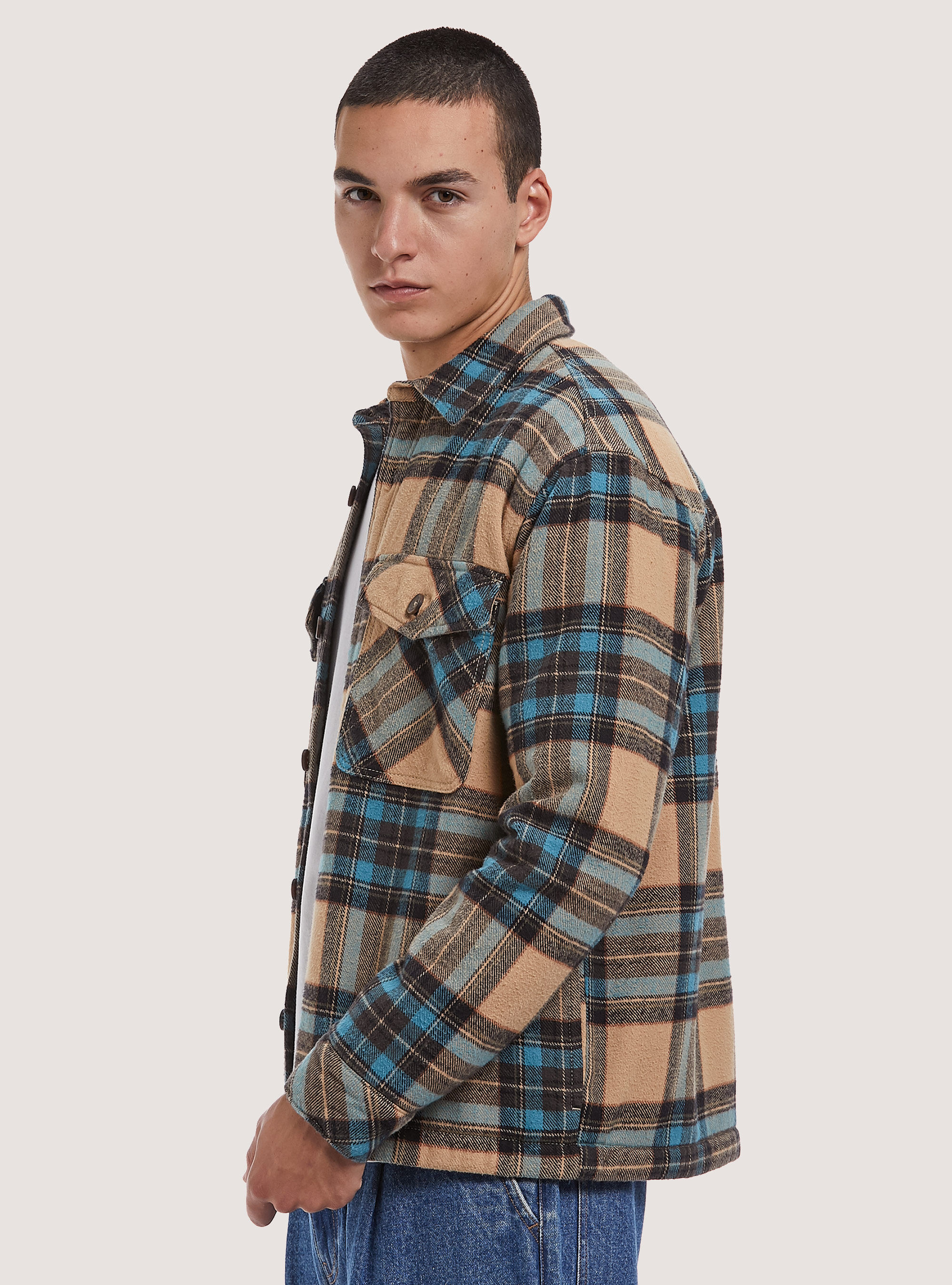 Mens padded shirt jacket hotsell