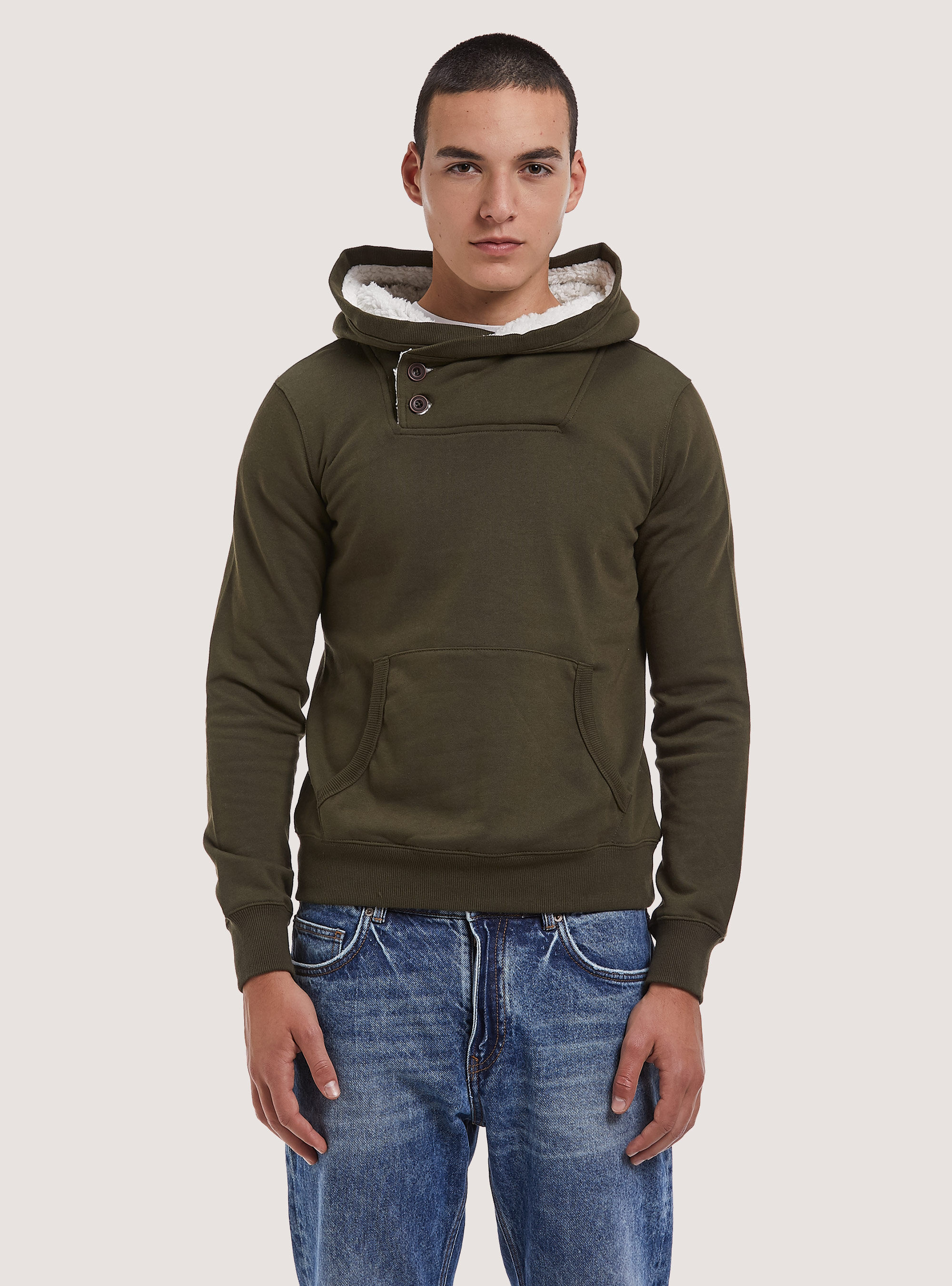 Faux fur hoodie mens sales