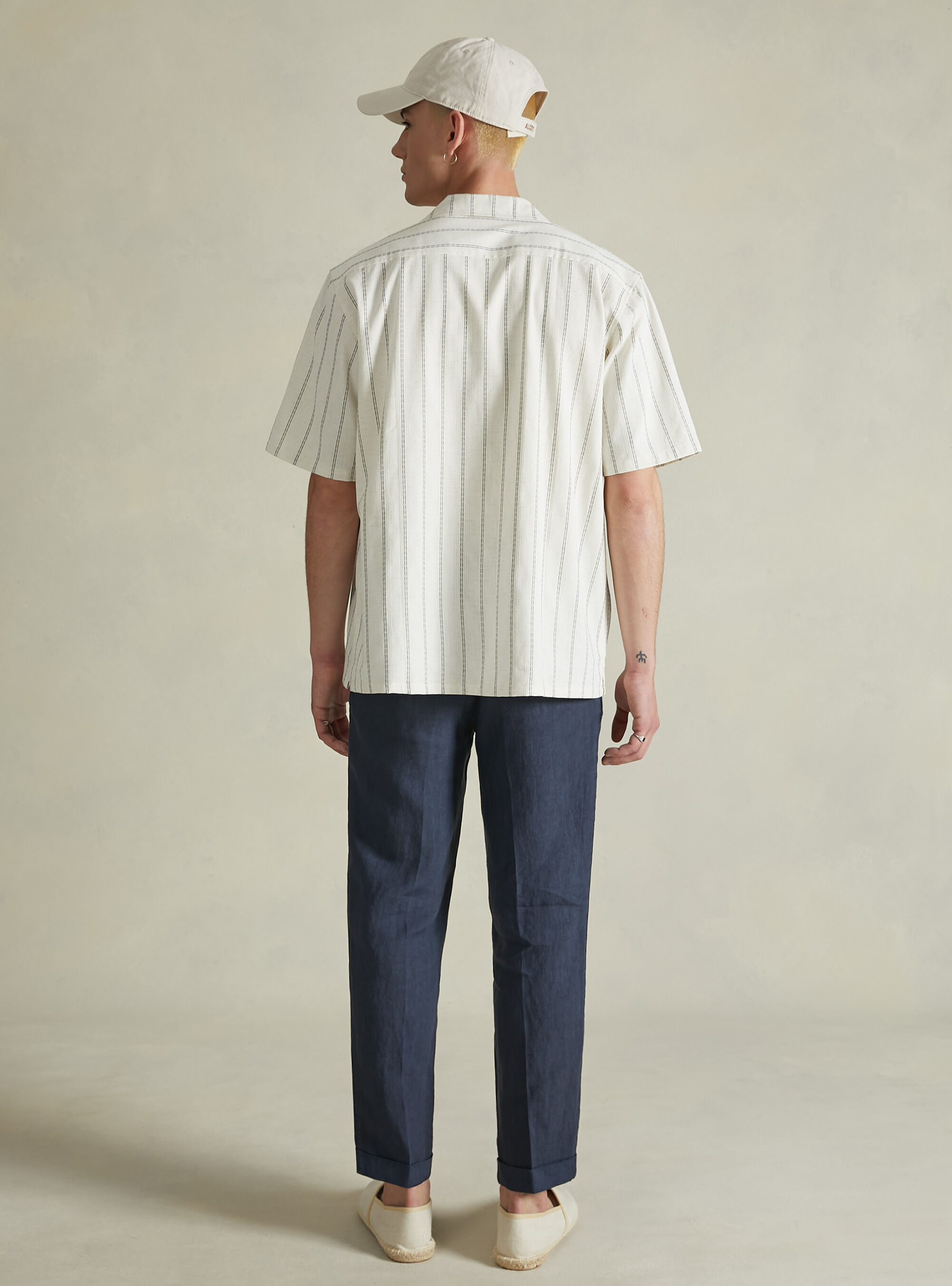 Chemise en lin m&eacute;lang&eacute; texture, IN2 INDIGO MEDIUM