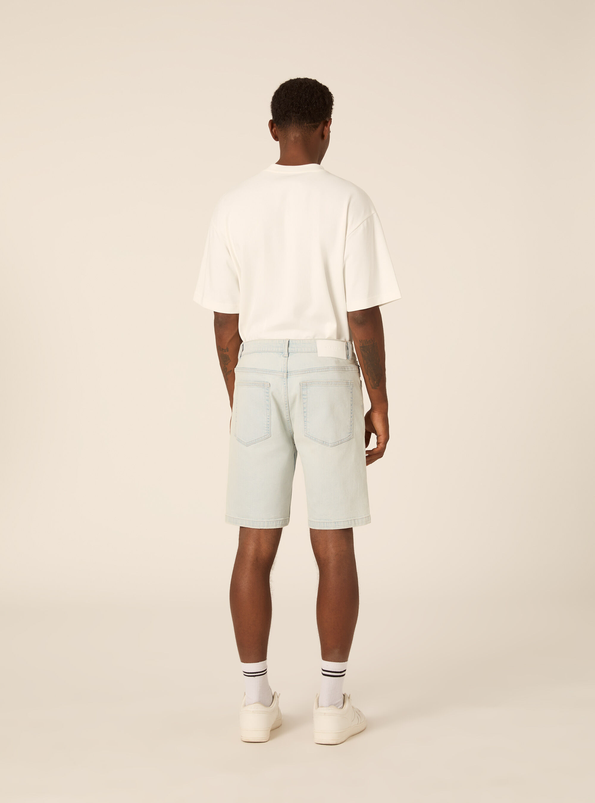 Jeans bermuda slim, D006 AZURE