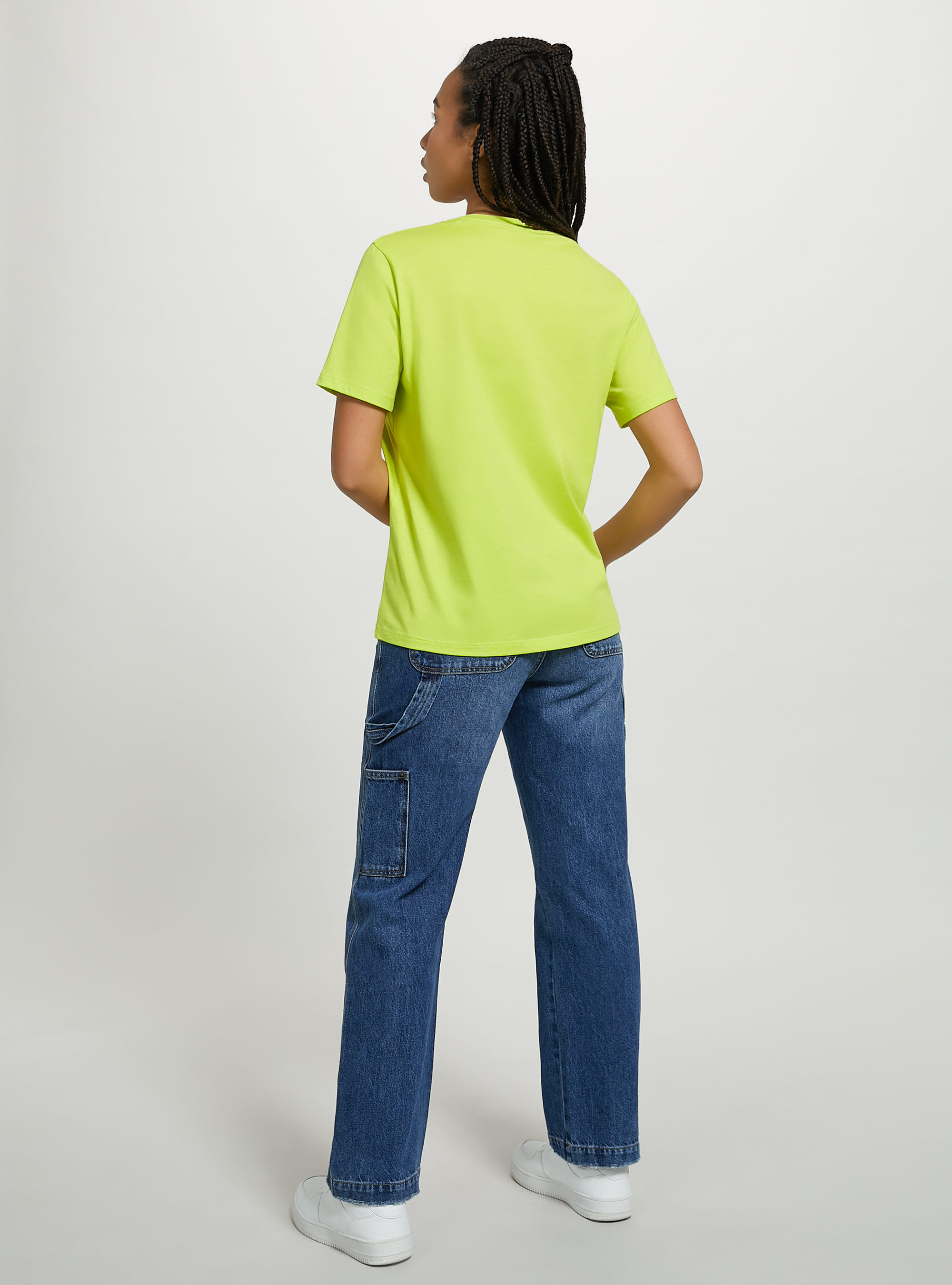 Cotton crew-neck T-shirt, GC3 ACID GREEN LIGHT