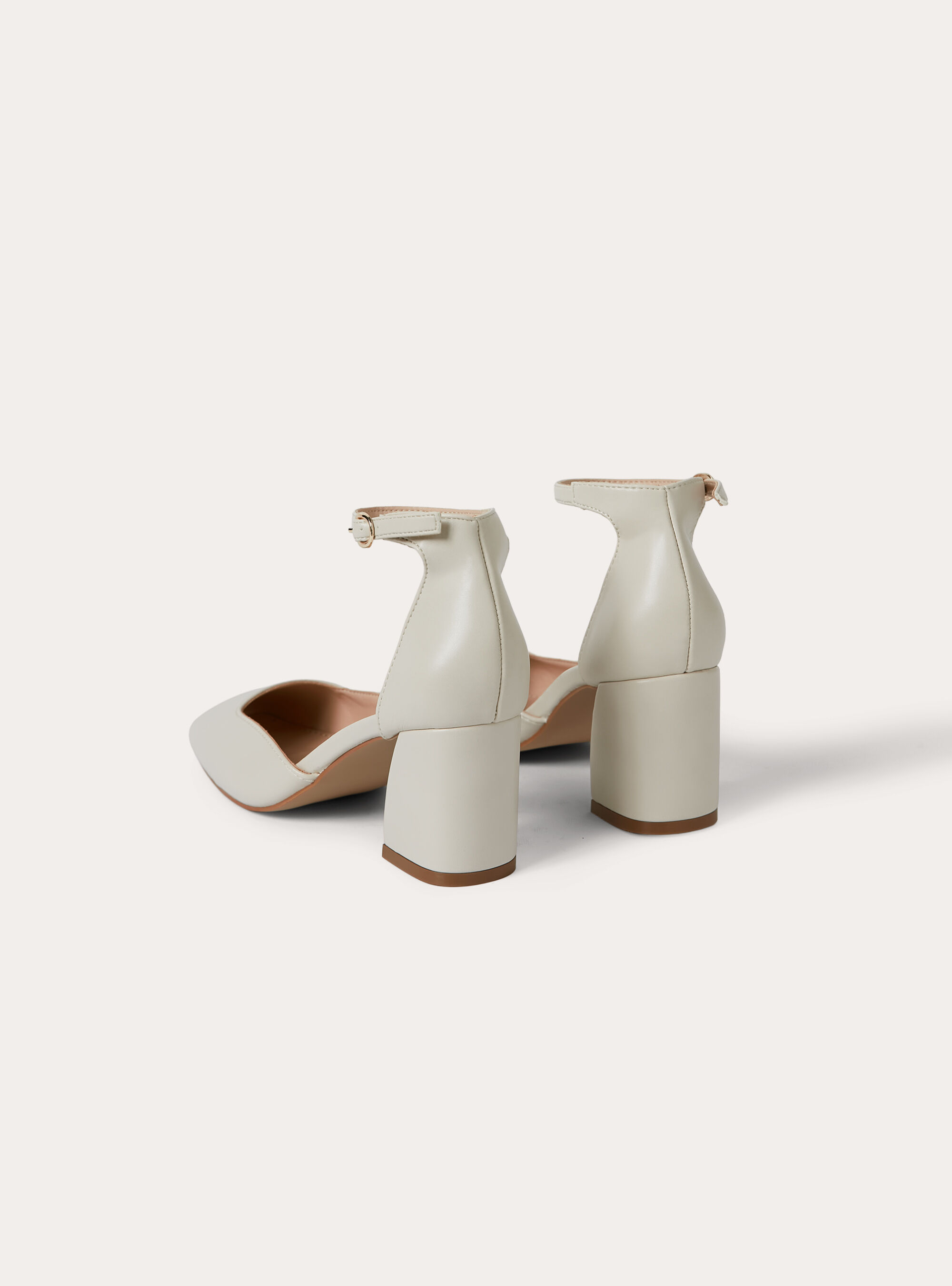 Decollete punta squadrata con cinturino, WH1 OFF WHITE