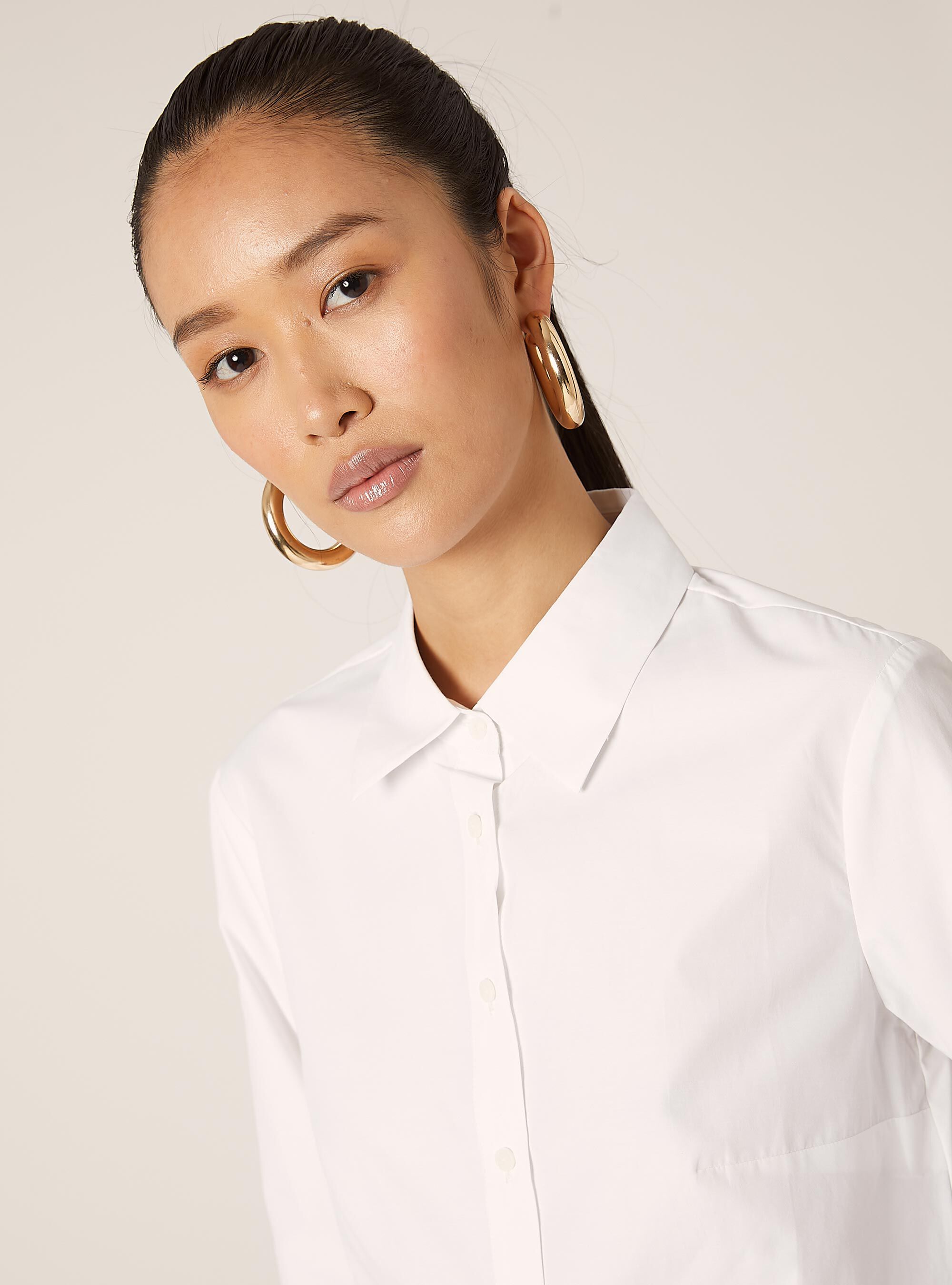 Chemise courte en popeline, WH3 WHITE