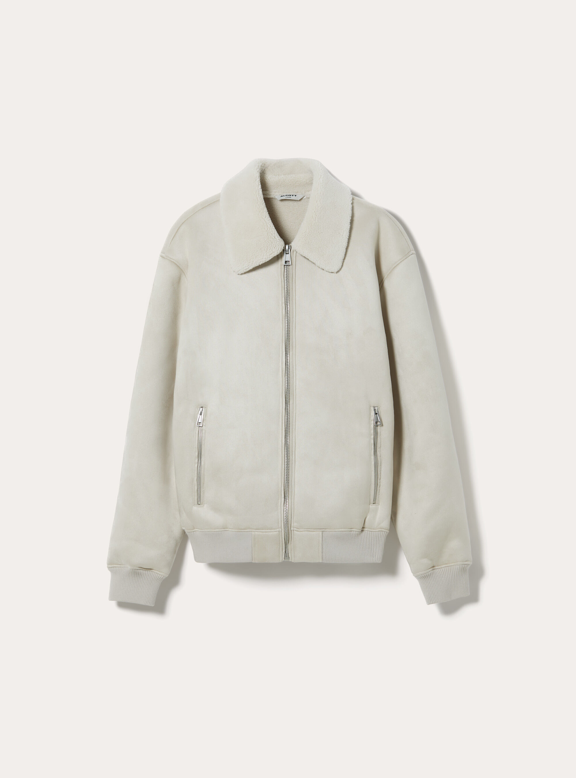 Suede-effect sheepskin jacket, SA2 SAND MEDIUM