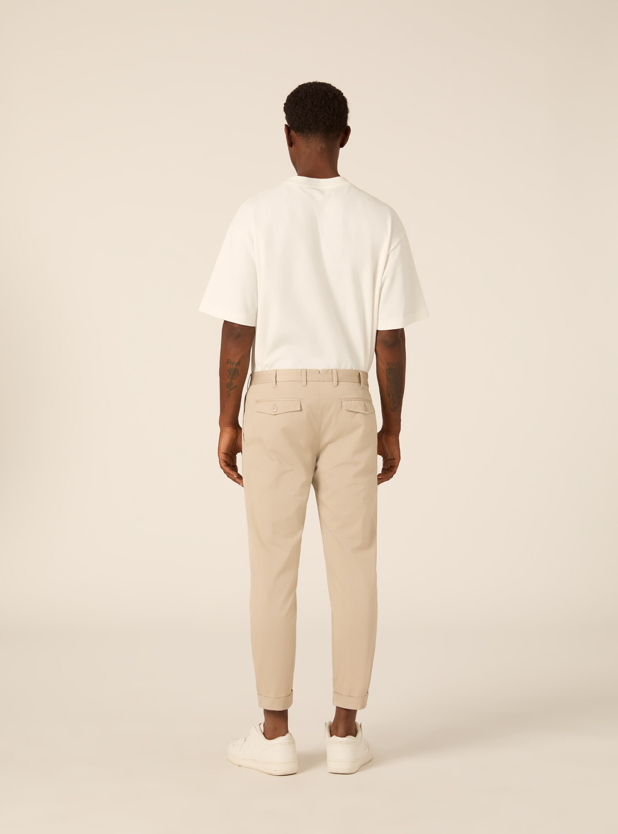 Pantaloni chino slim fit in twill, BG2 BEIGE MEDIUM