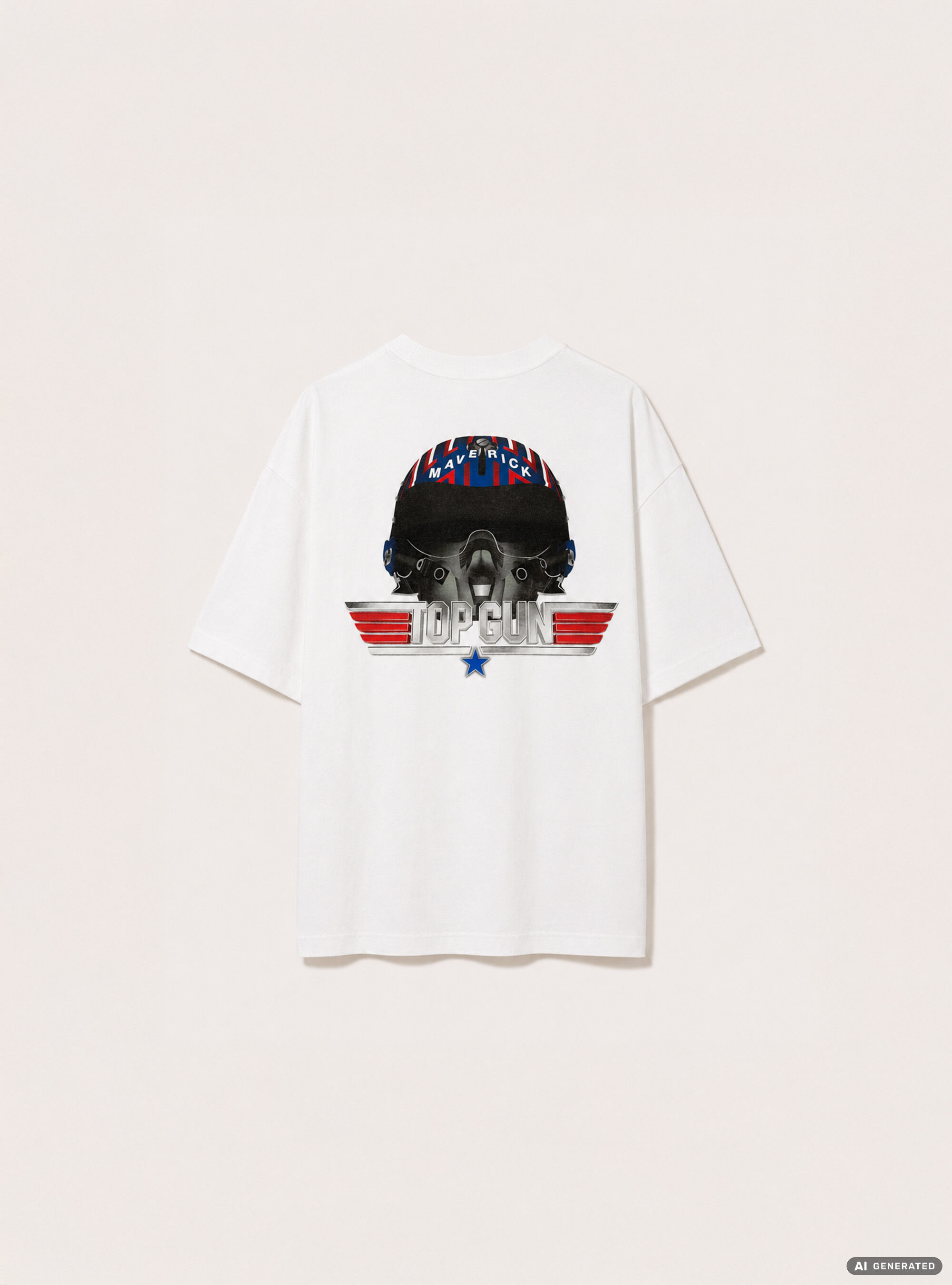 Licenza top gun t-shirt boxy, WH3 WHITE