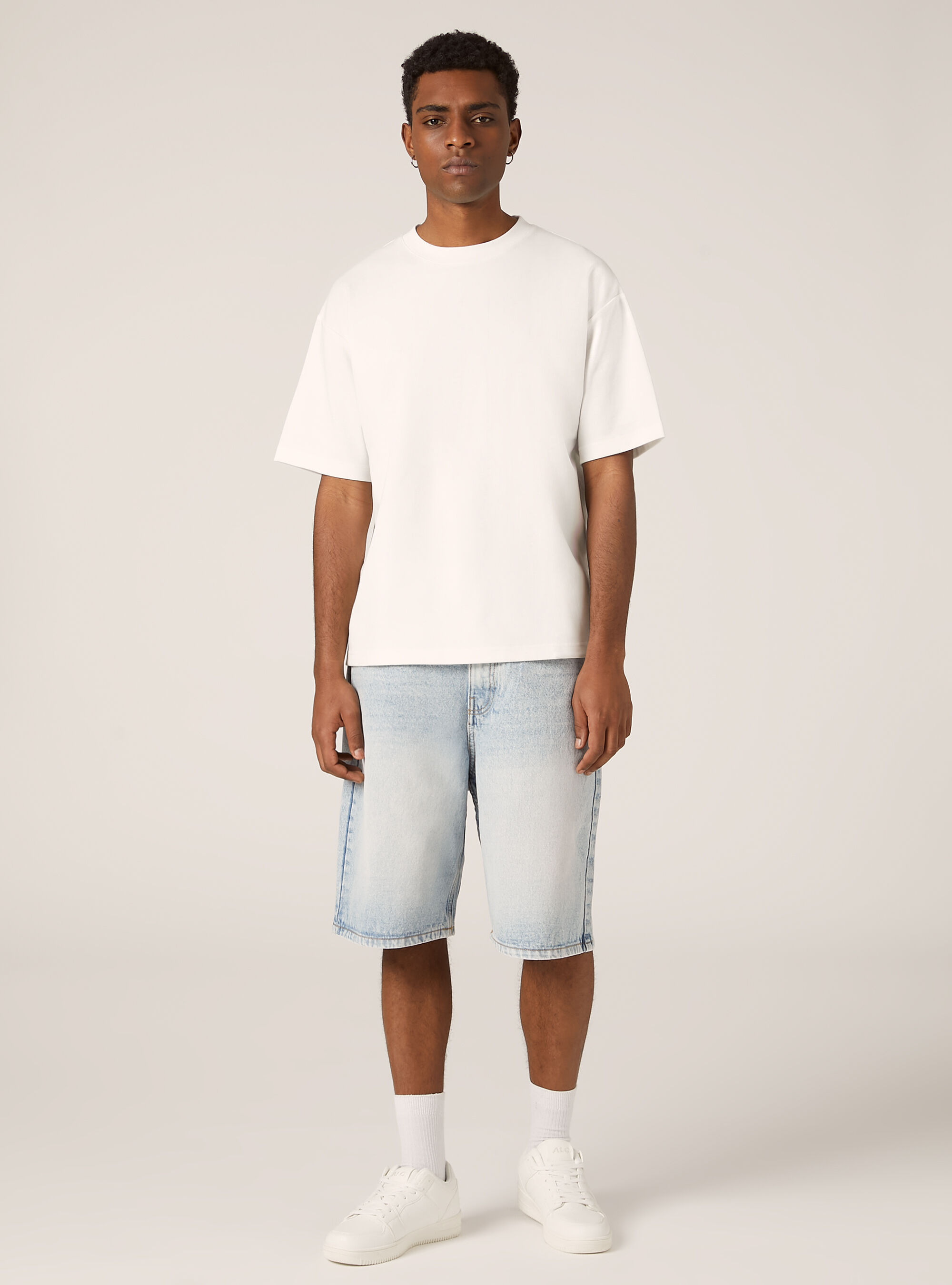 Bermuda loose fit en denim, D008 SUPER LIGHT BLUE