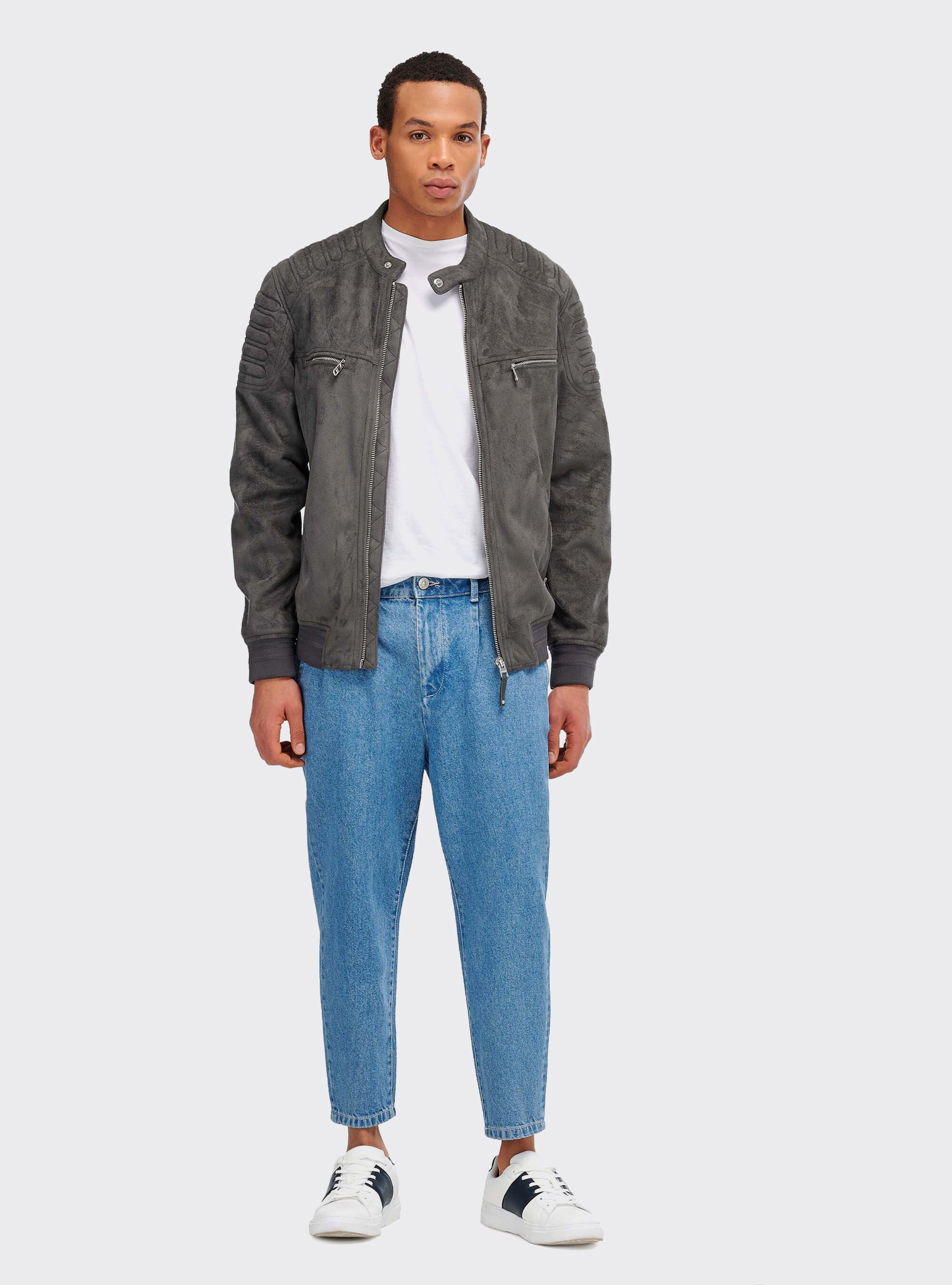 Jean chino carotte avec pinces, C272 BLUE