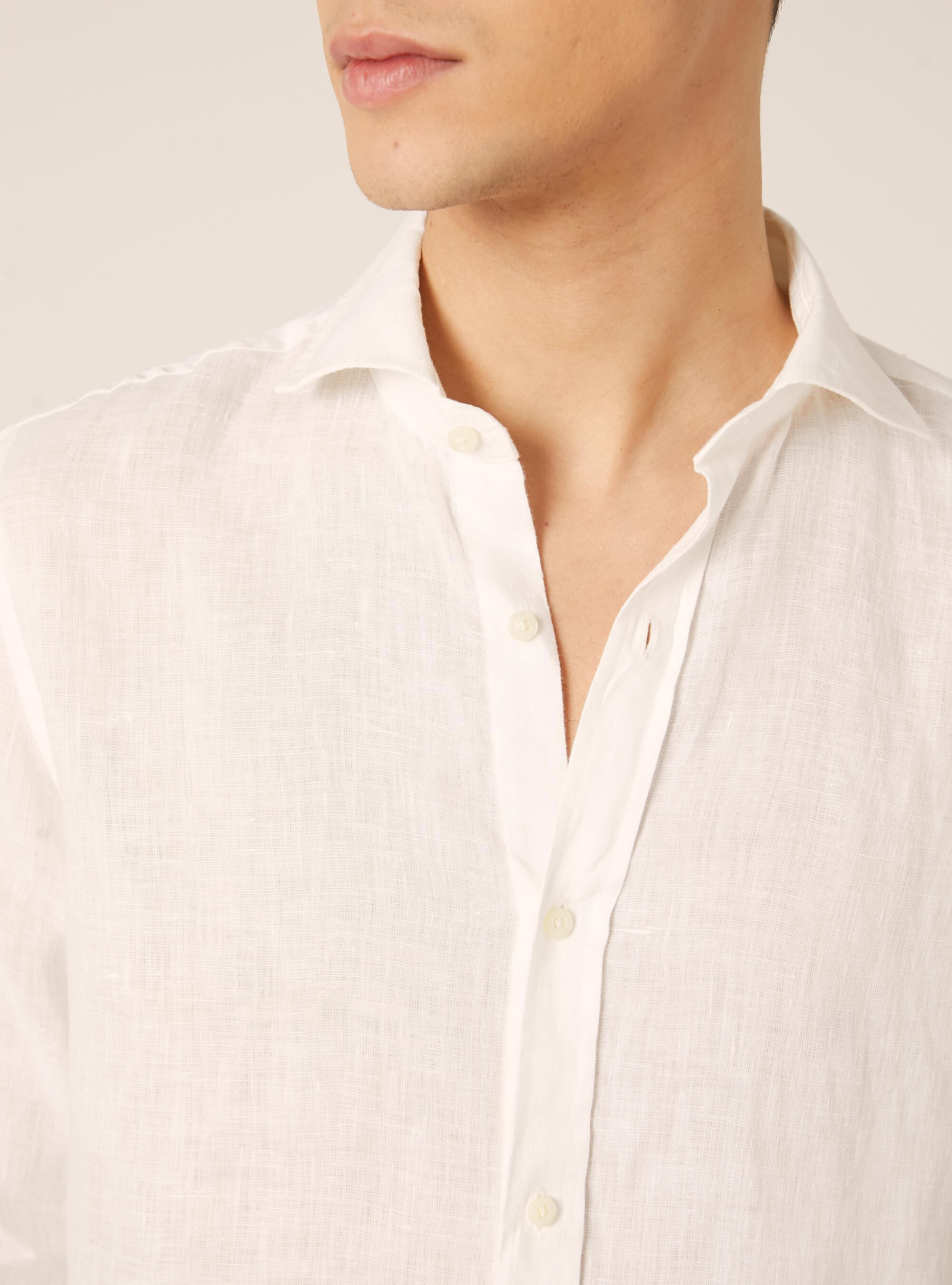 Camicia basica in lino, WH3 WHITE