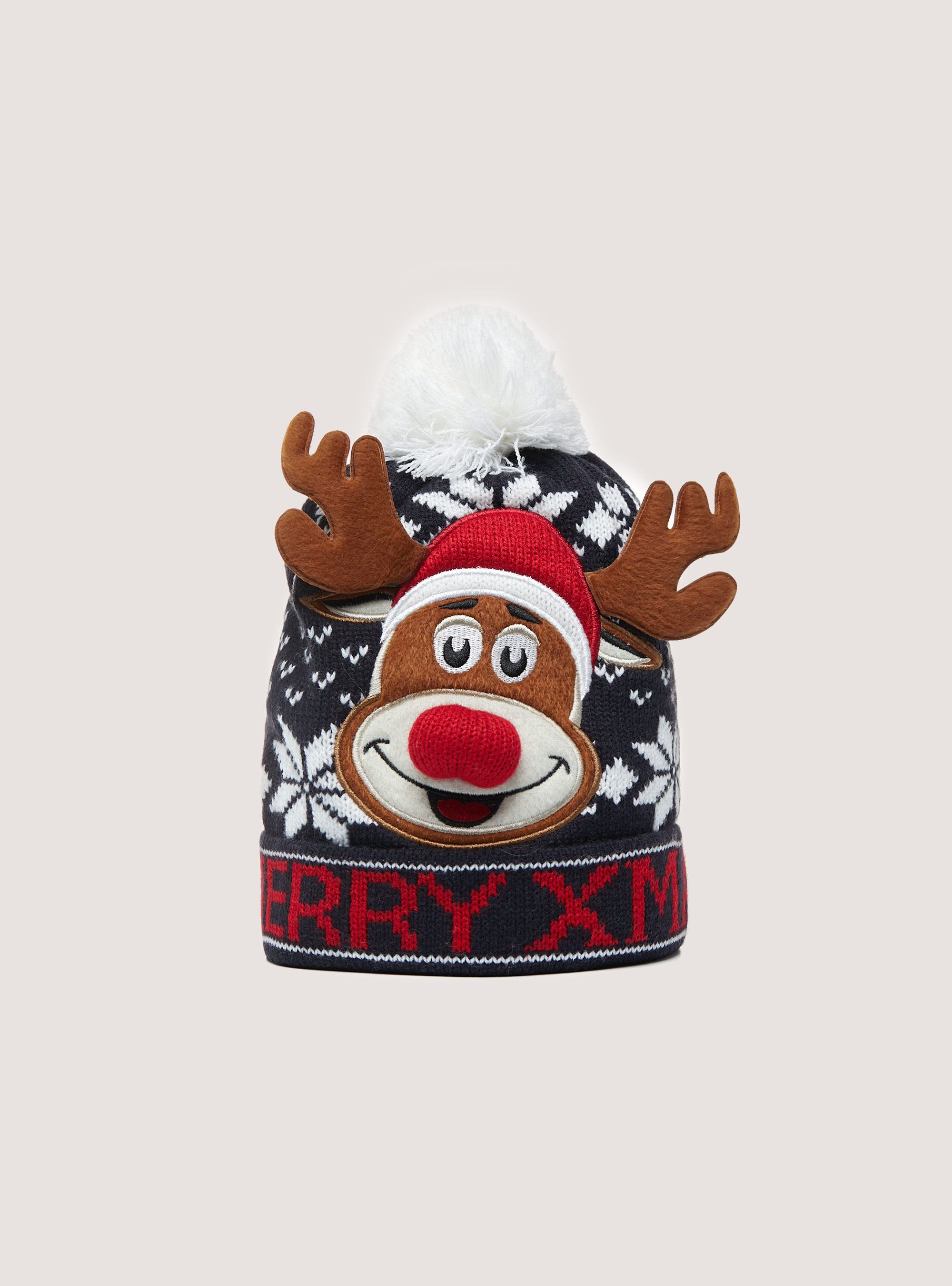 Christmas Collection hat with pom pom, NA1 NAVY DARK