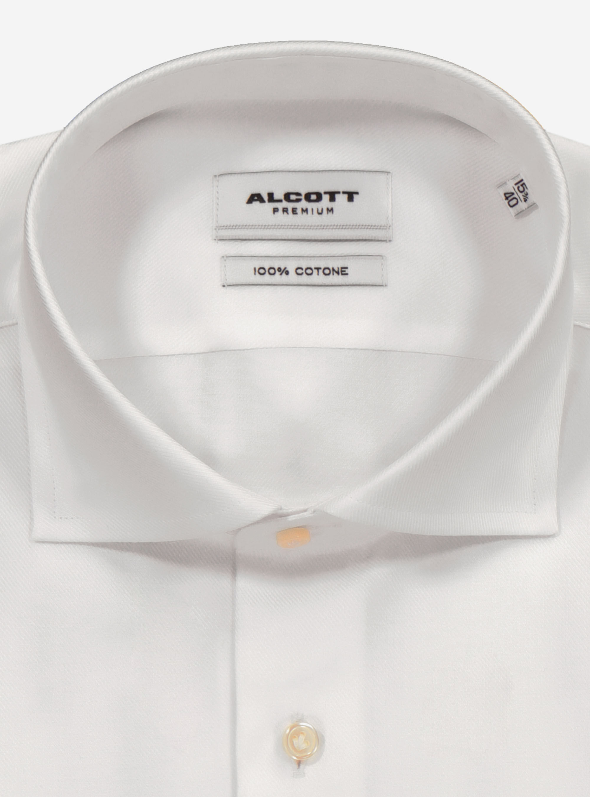 Chemise en twill avec col francais, C099 WHITE