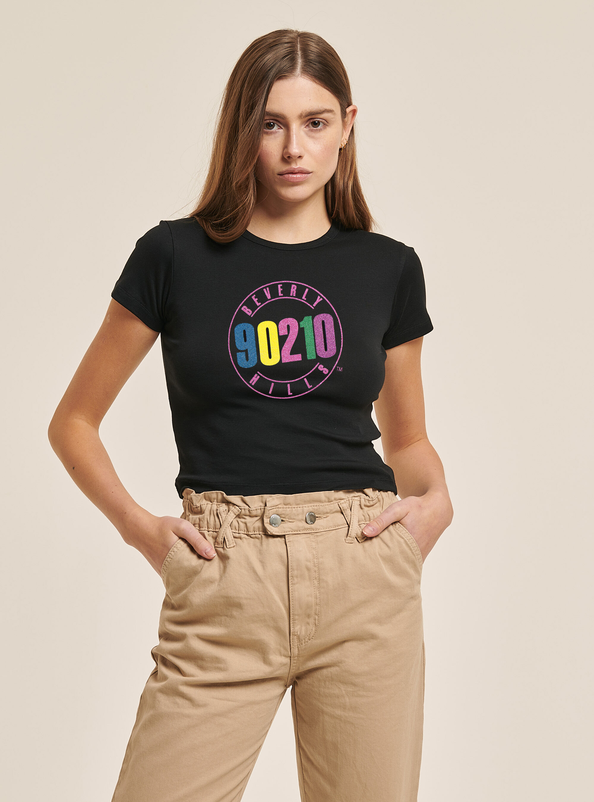 T-shirt with "Beverly Hills", BLACK