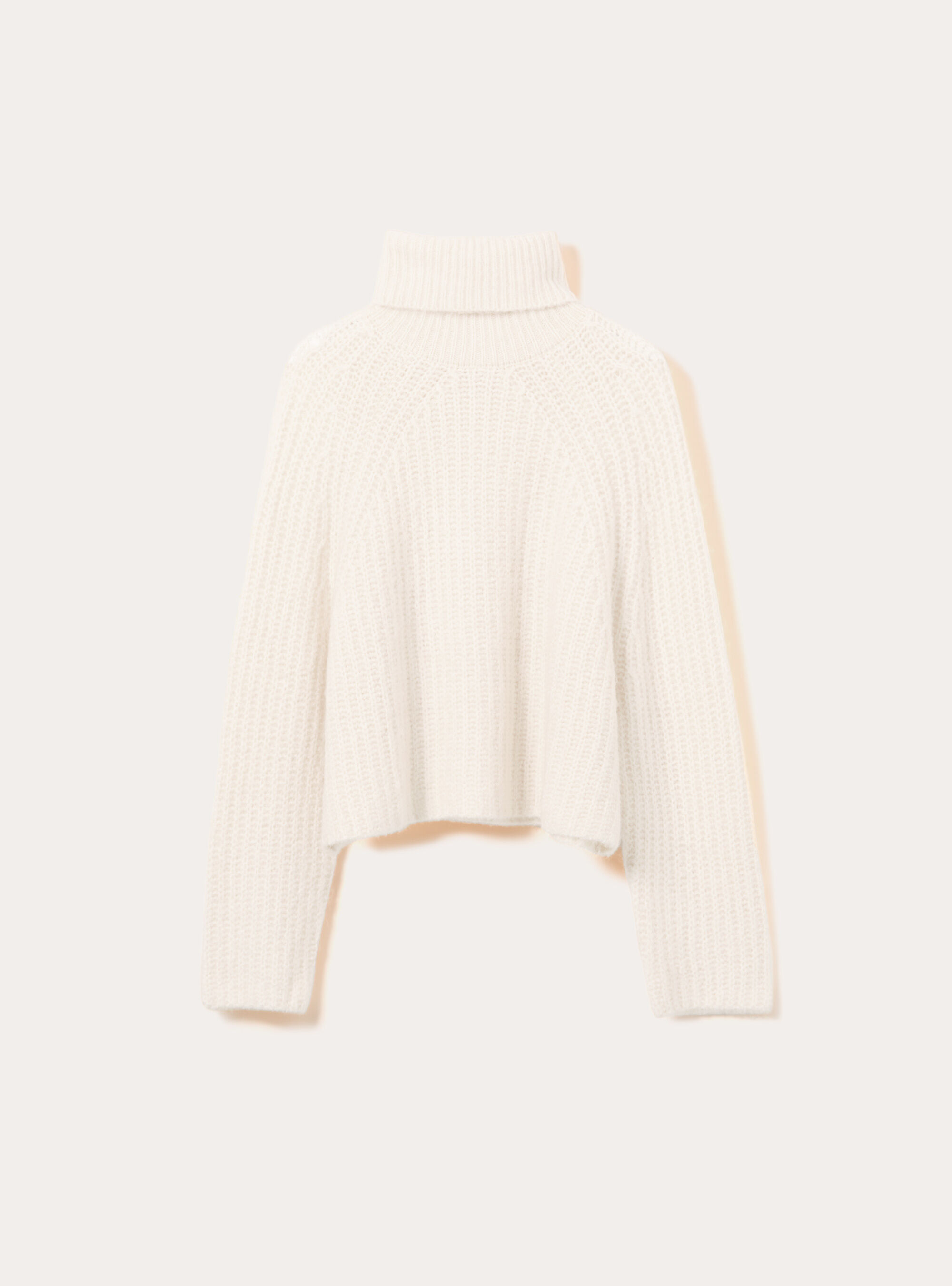 Jersey de cuello alto con canal&eacute; ingl&eacute;s, WH1 OFF WHITE