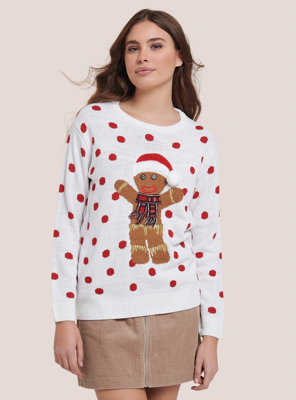 Weihnachtspullover Lebkuchenmann Pullover Damen Lebkuchenmann