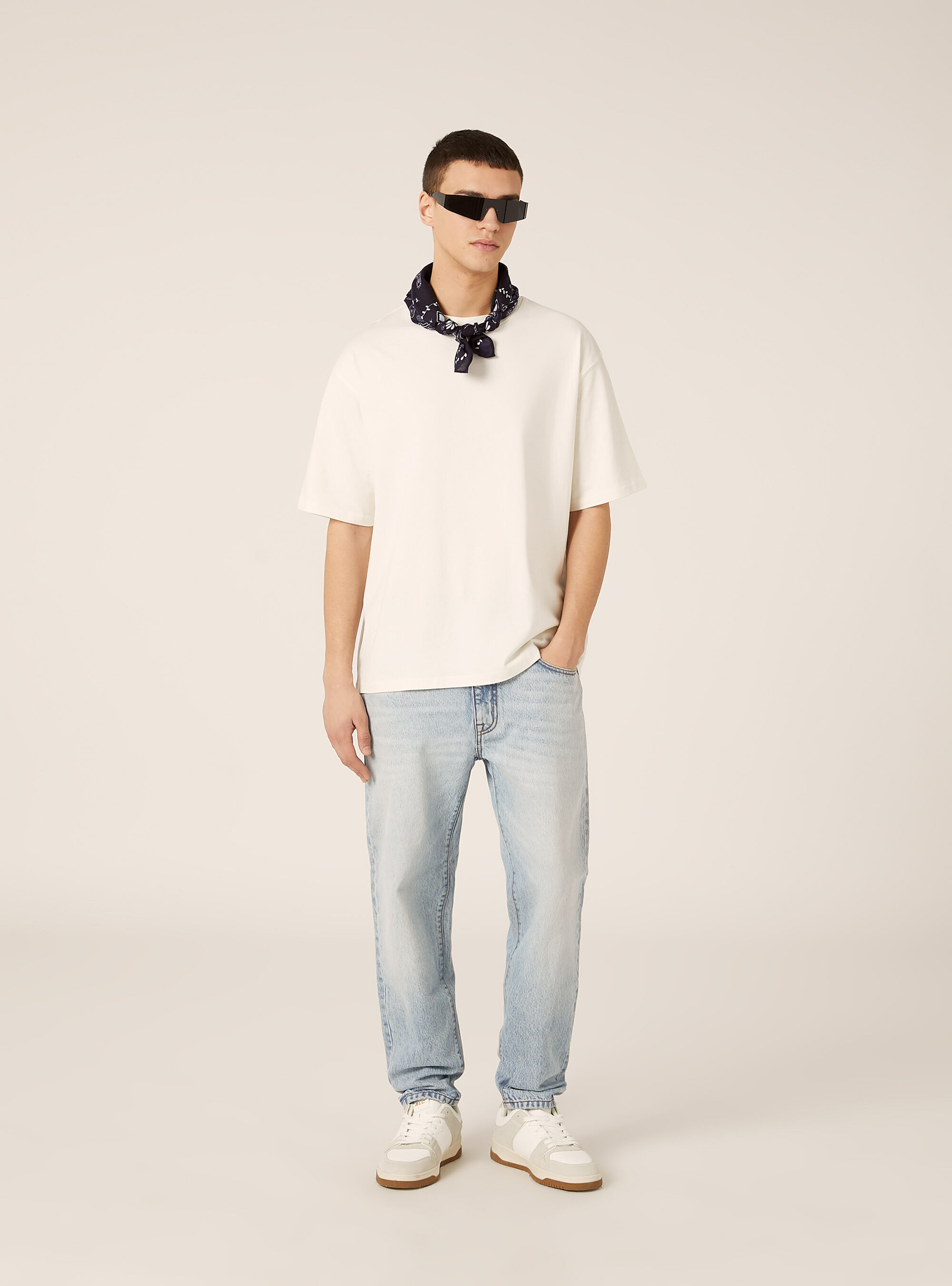 Pantaloni in denim loose fit, D007 LIGHT AZURE